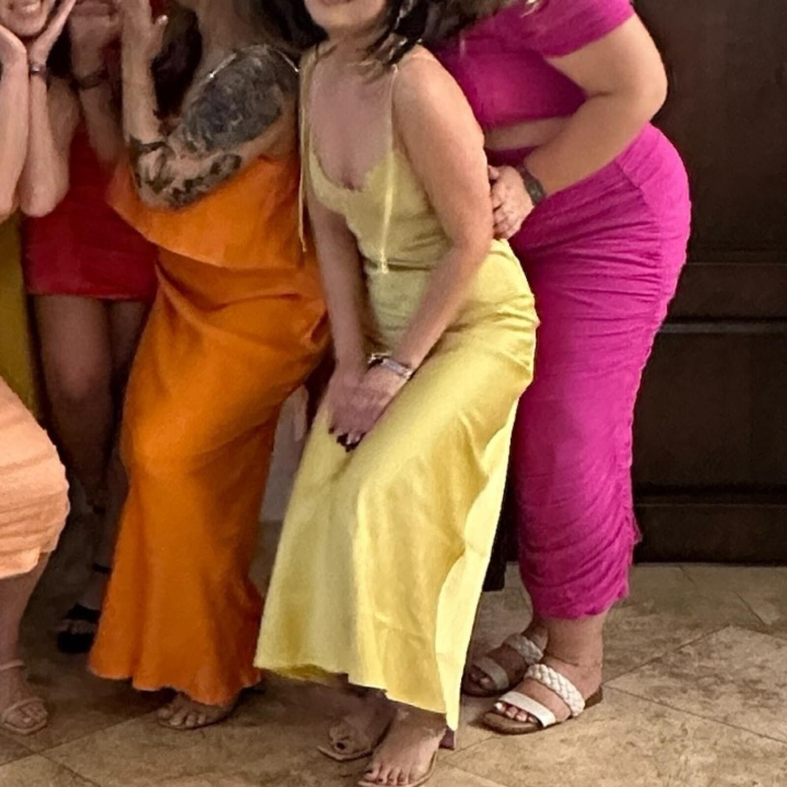 Asos Aria Cove / Satin Lace Trim Midi Dress / Yellow Size XS / US 0-2 / IT 36-38 - 8 Thumbnail