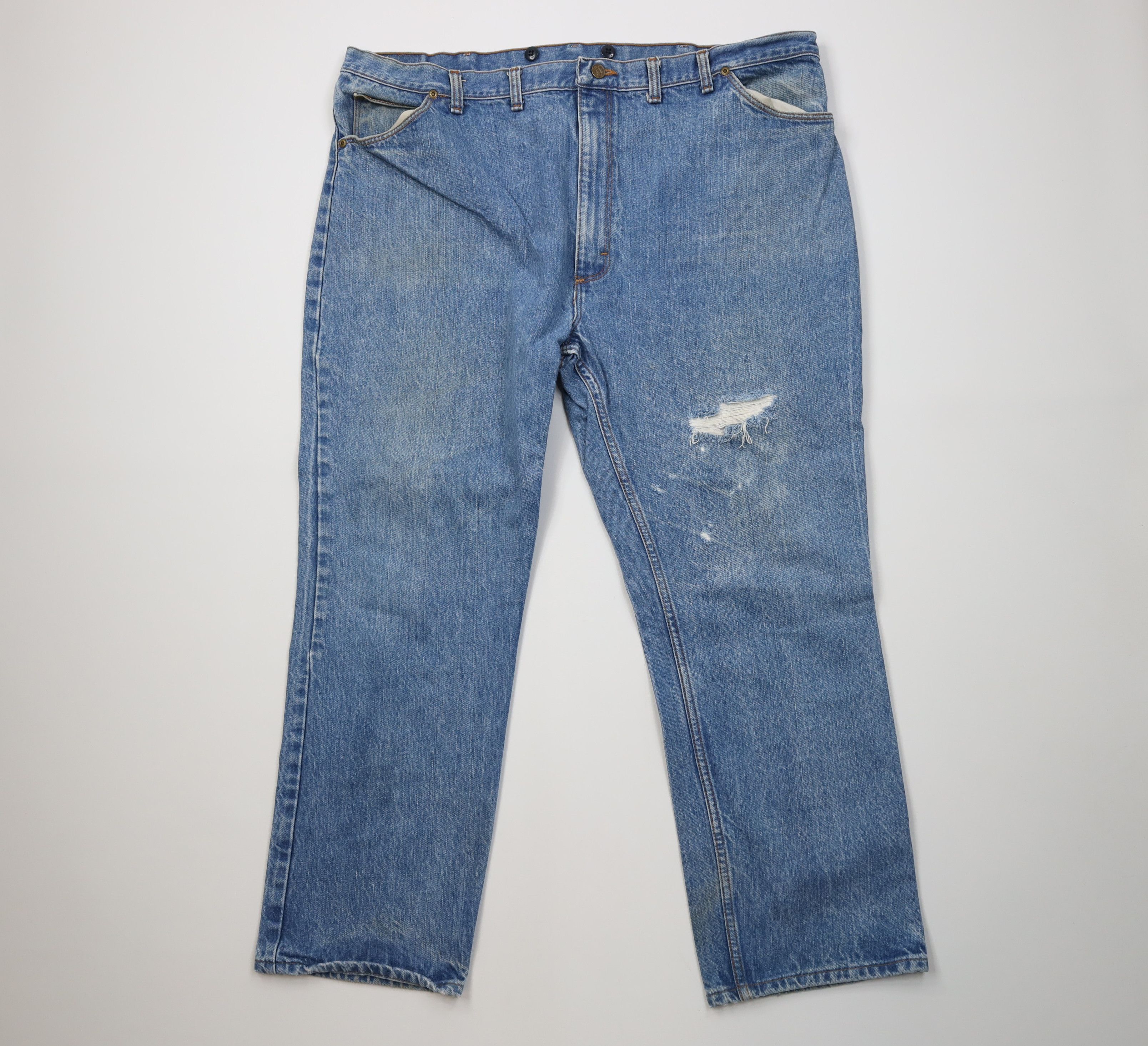 Vintage Vintage 70s Streetwear Flared Wide Leg Denim Jeans Blue USA Size US 44 / EU 60 - 1 Thumbnail