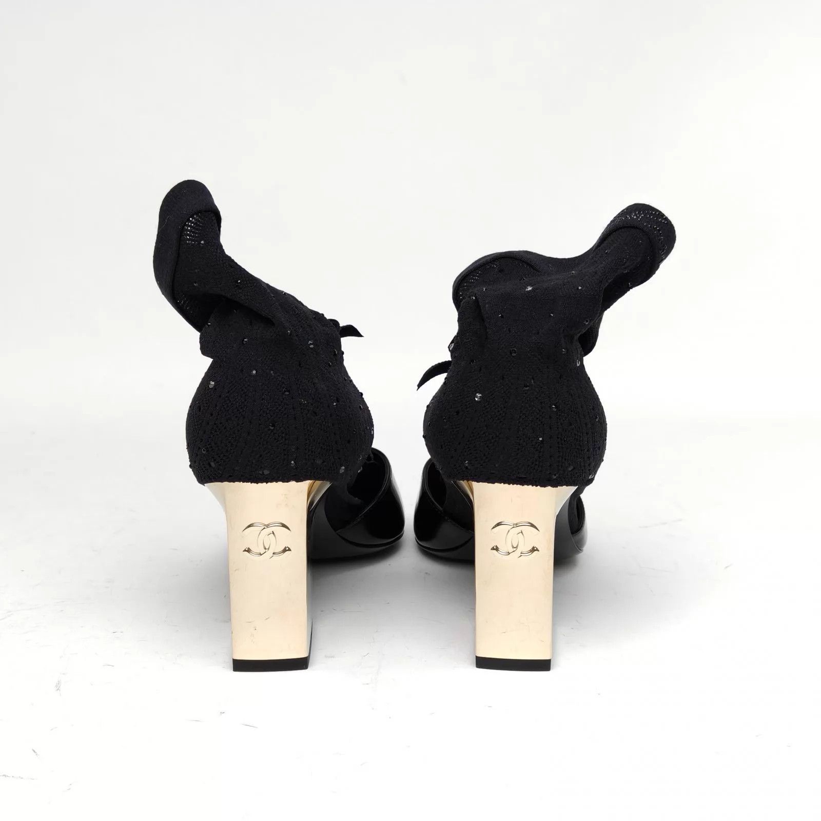Chanel Chanel 25K Bow Patent Leather Sock Heels EUR 38 Size US 7.5 / IT 37.5 - 2 Thumbnail