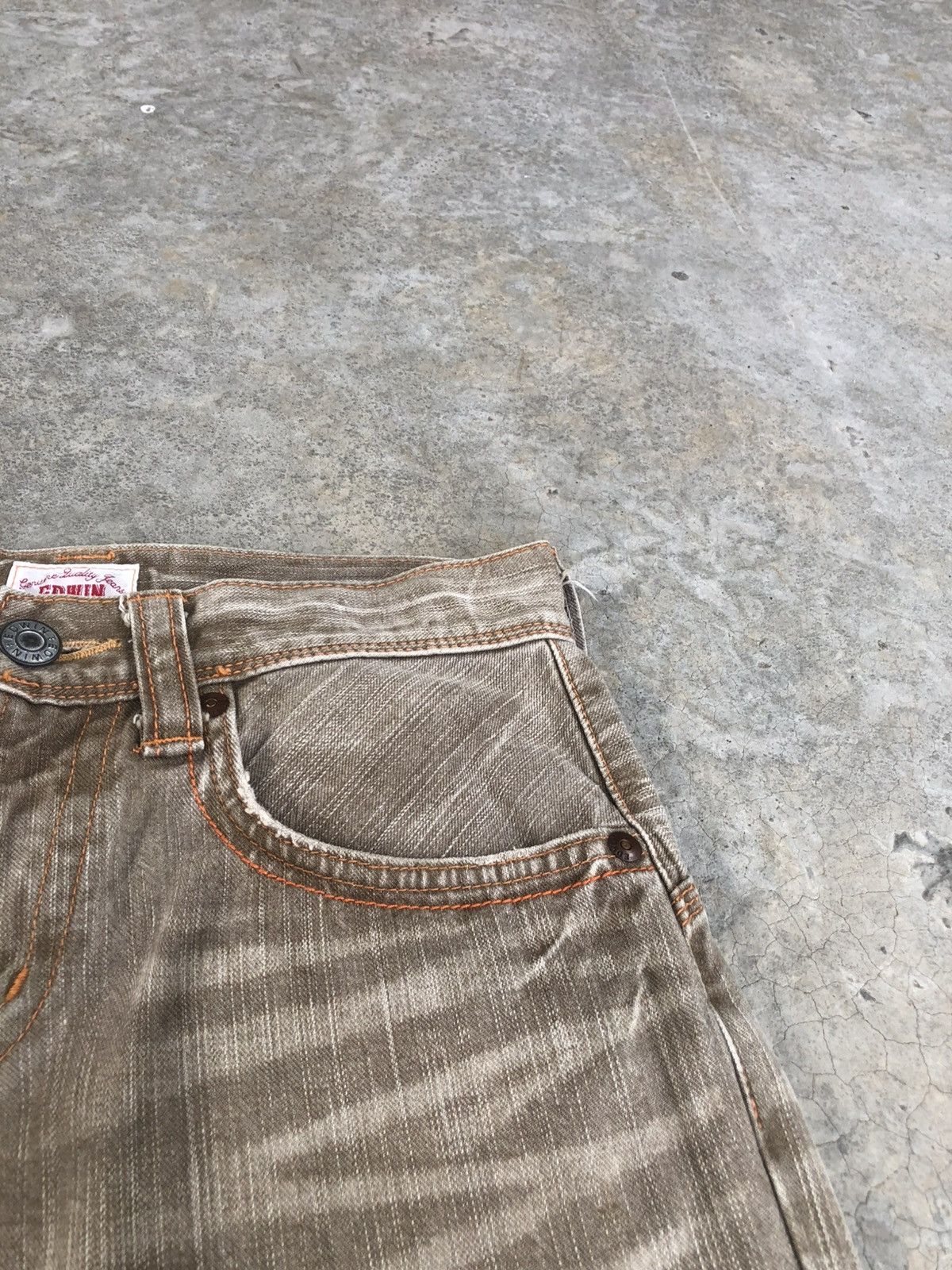 If Six Was Nine Japanese Edwin Flared Jeans Distressed Denim Size US 30 / EU 46 - 15 Thumbnail