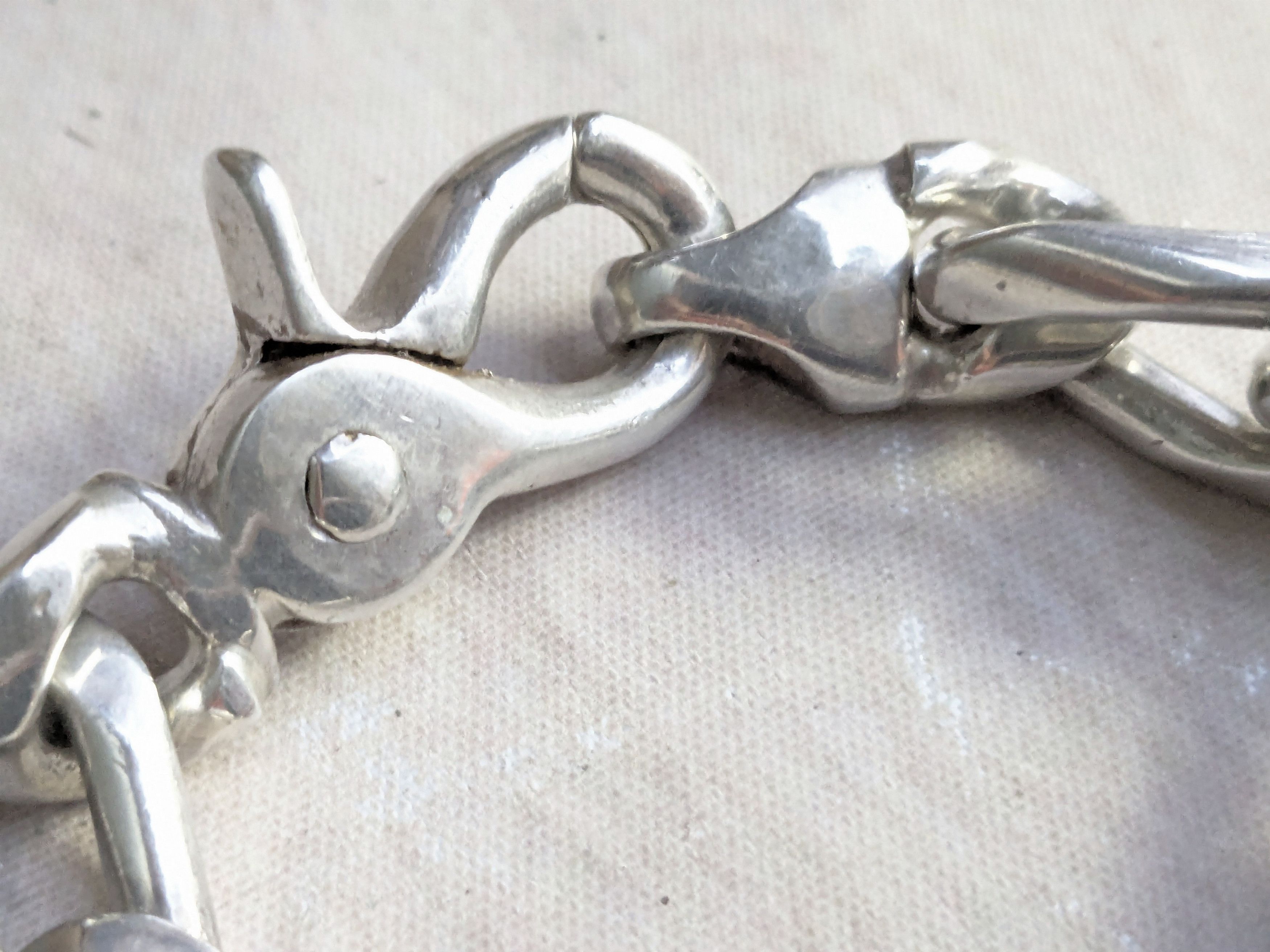 Jewelry Vintage Sterling Silver Figaro Bracelet 7" Biker Size ONE SIZE - 5 Thumbnail