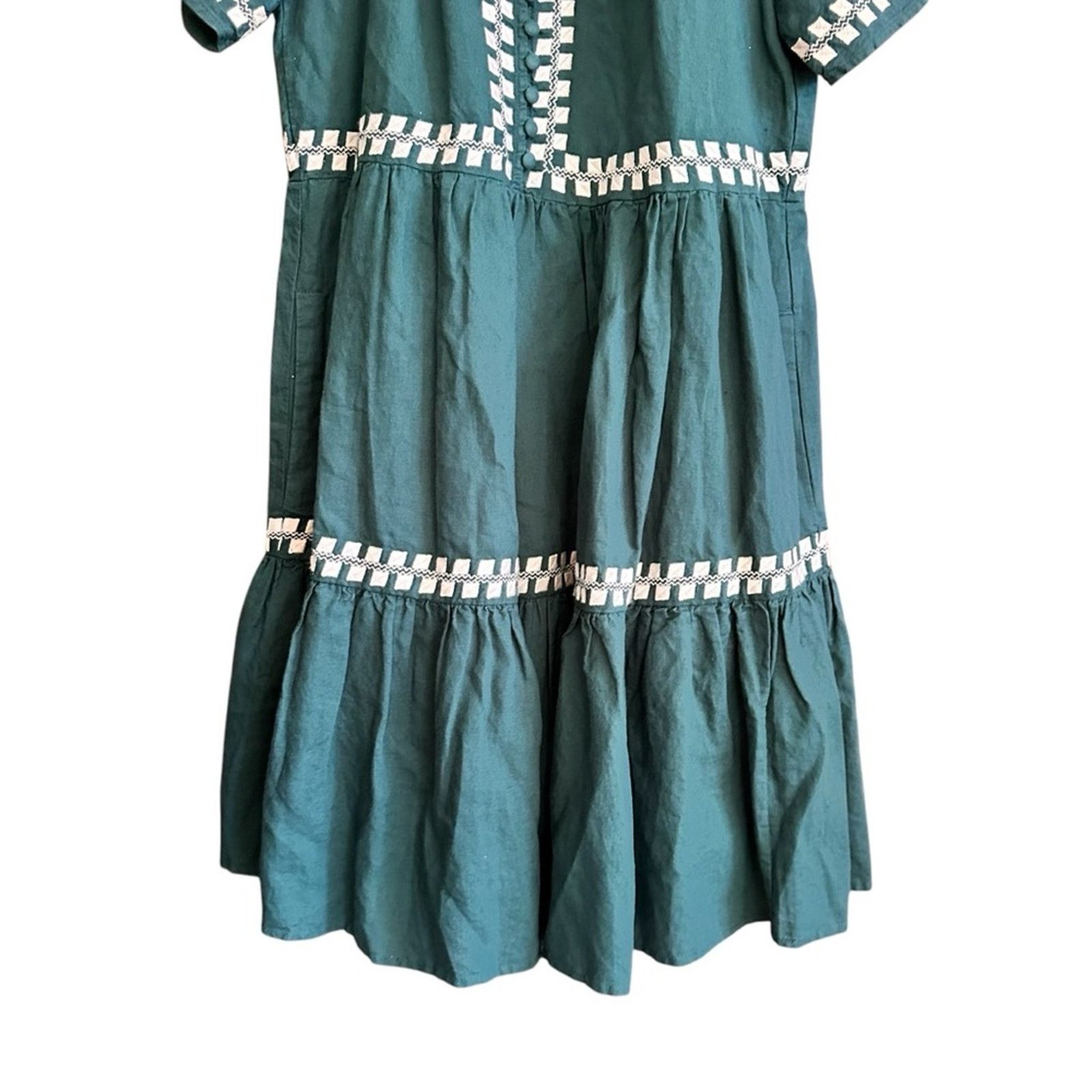Madewell NWT Madewell NWT Linen Blend Flutter Sleeve Mini Dress Size XXS / US 00 / IT 34 - 9 Thumbnail
