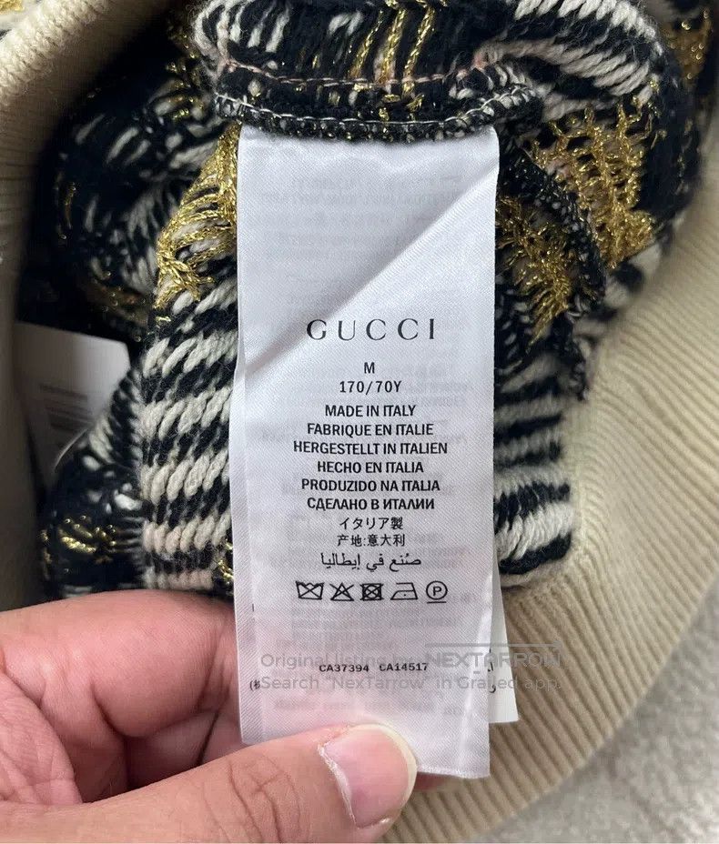 Gucci Gucci SizeM Khaki gold silk double G letter logo knitted sk Size 24" / US 00 / IT 34 - 4 Thumbnail