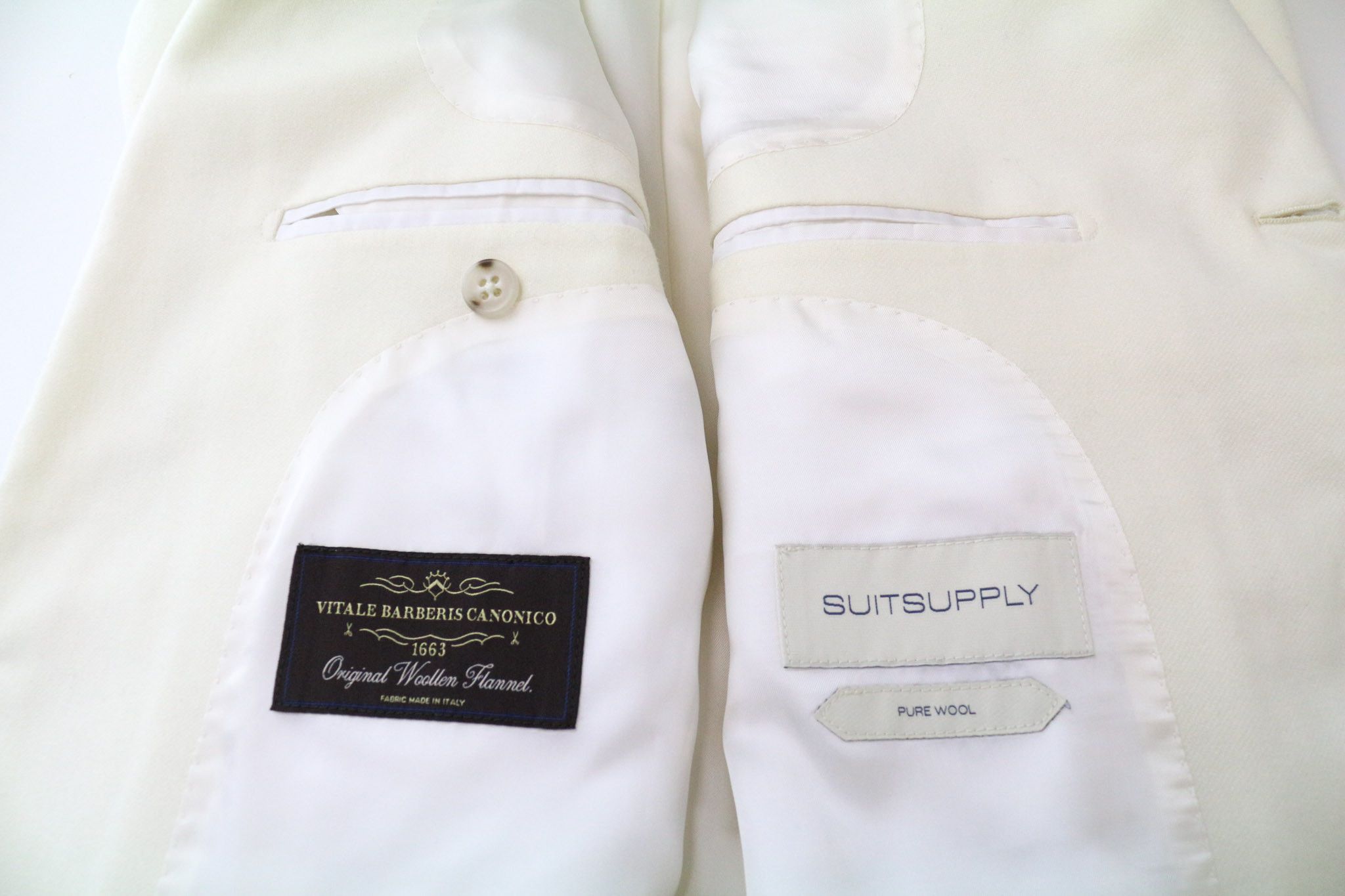 Suitsupply HAVANA UK38L Off-White Wool Slim 2 Piece Suit 75557 Size 38L - 6 Thumbnail