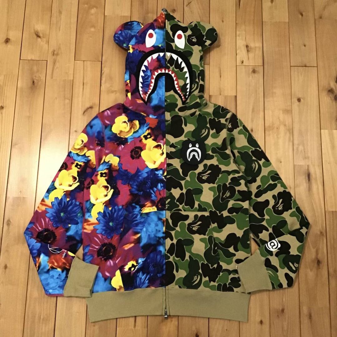 Bape BAPE x Mika Ninagawa Bear Shark Hoodie | Grailed