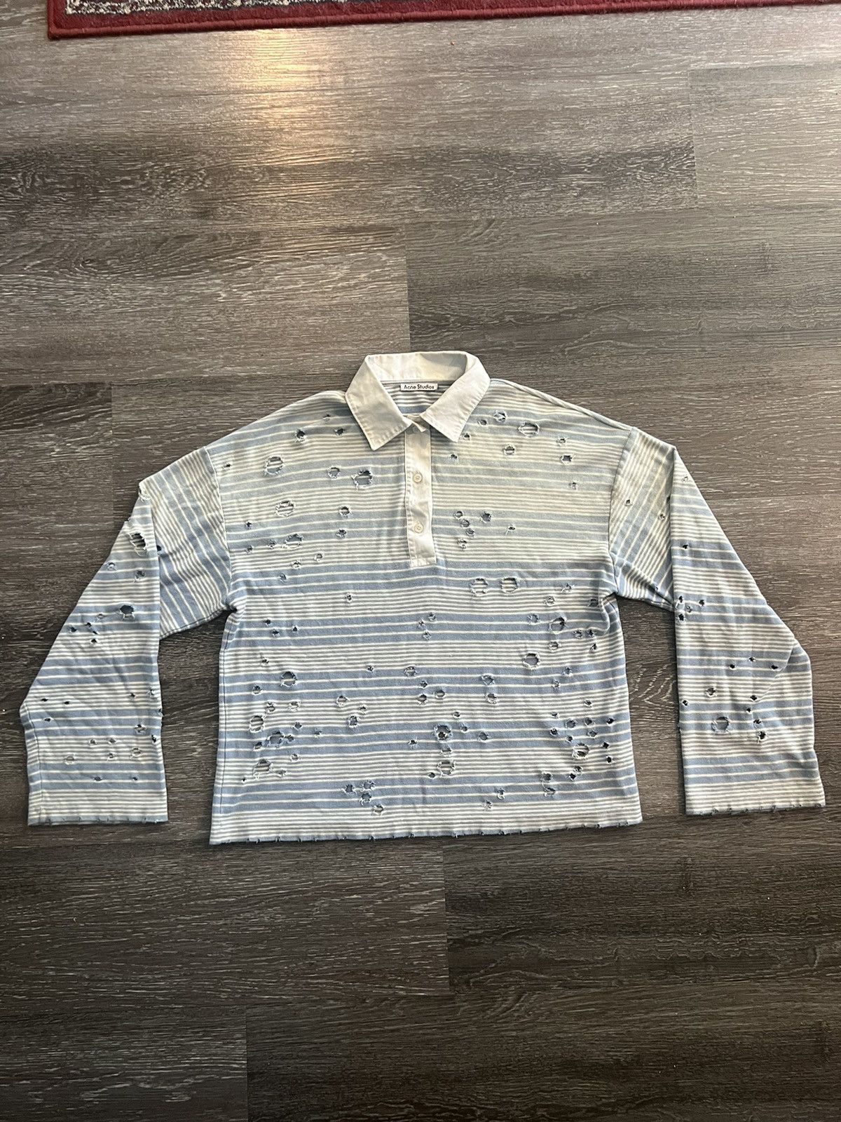 Acne Studios Acne Studios Distressed Polo Size US L / EU 52-54 / 3 - 1 Thumbnail