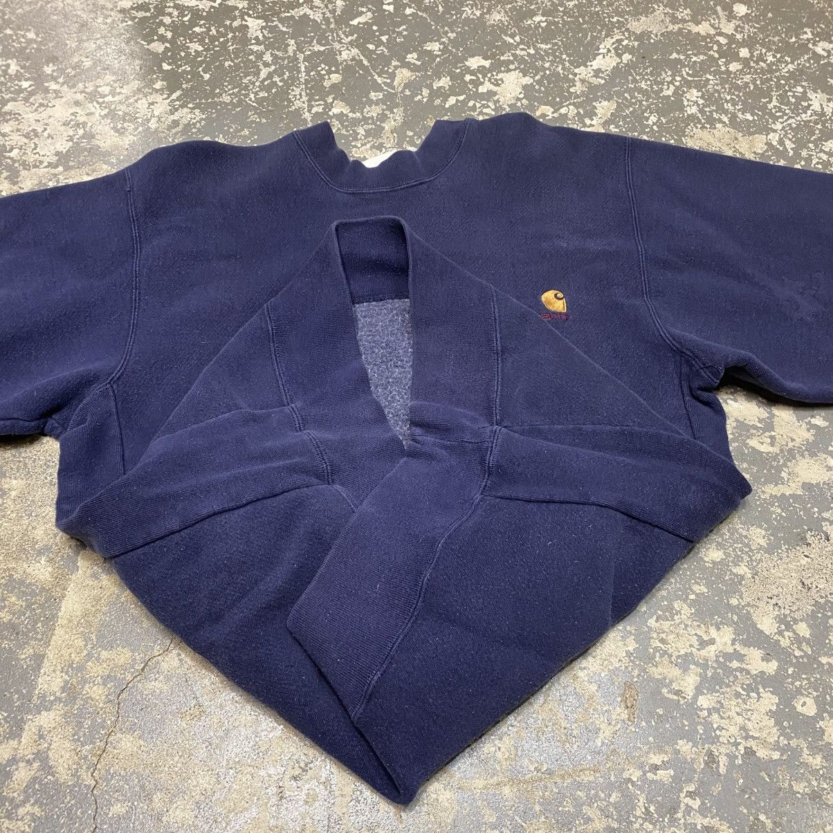 Carhartt × Vintage Vintage Carhartt Reverse Weave Navy Crewneck Sweatshirt Size US L / EU 52-54 / 3 - 9 Thumbnail