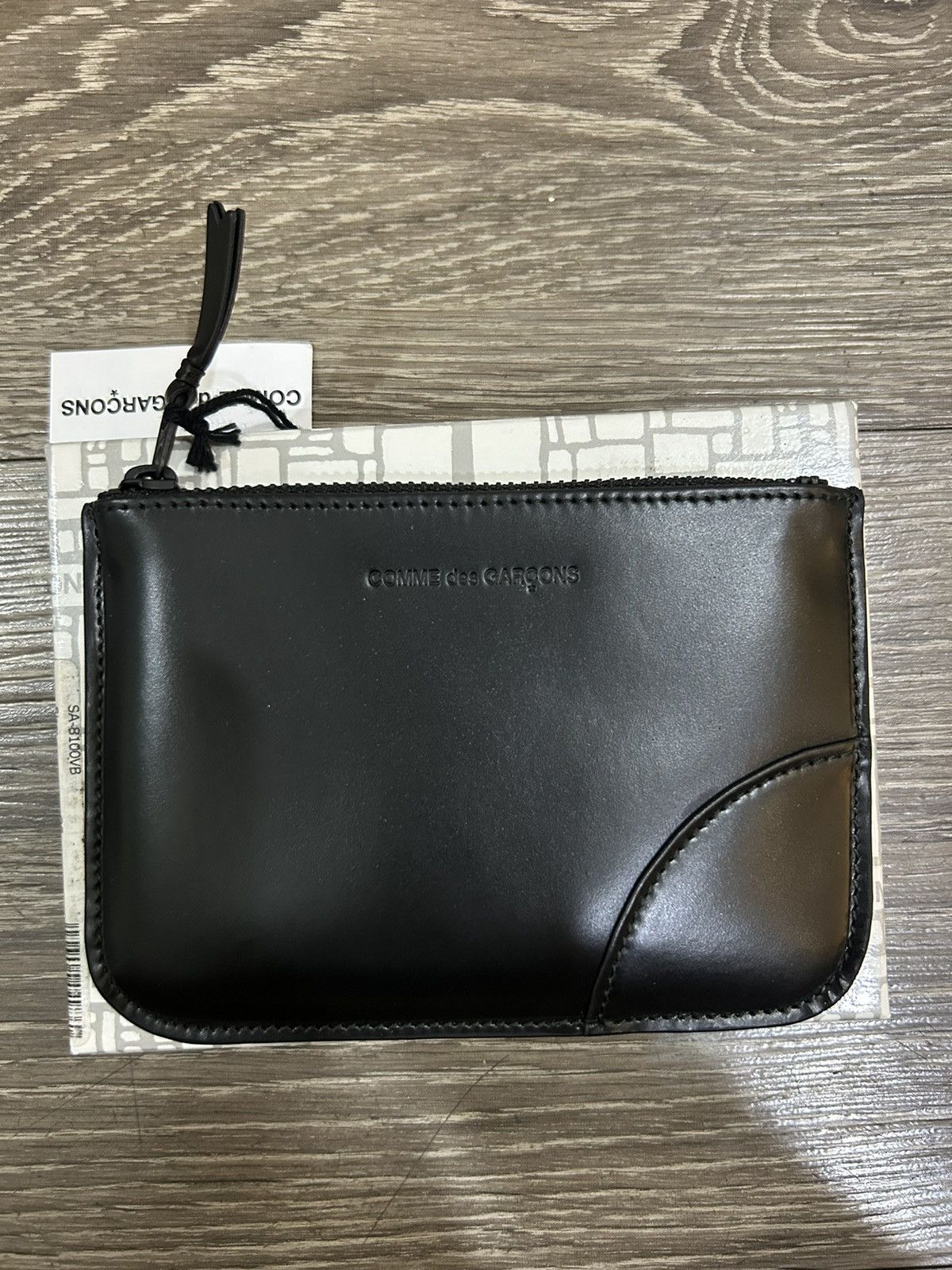 Comme de Garçon Black Leather Coin Pouch
