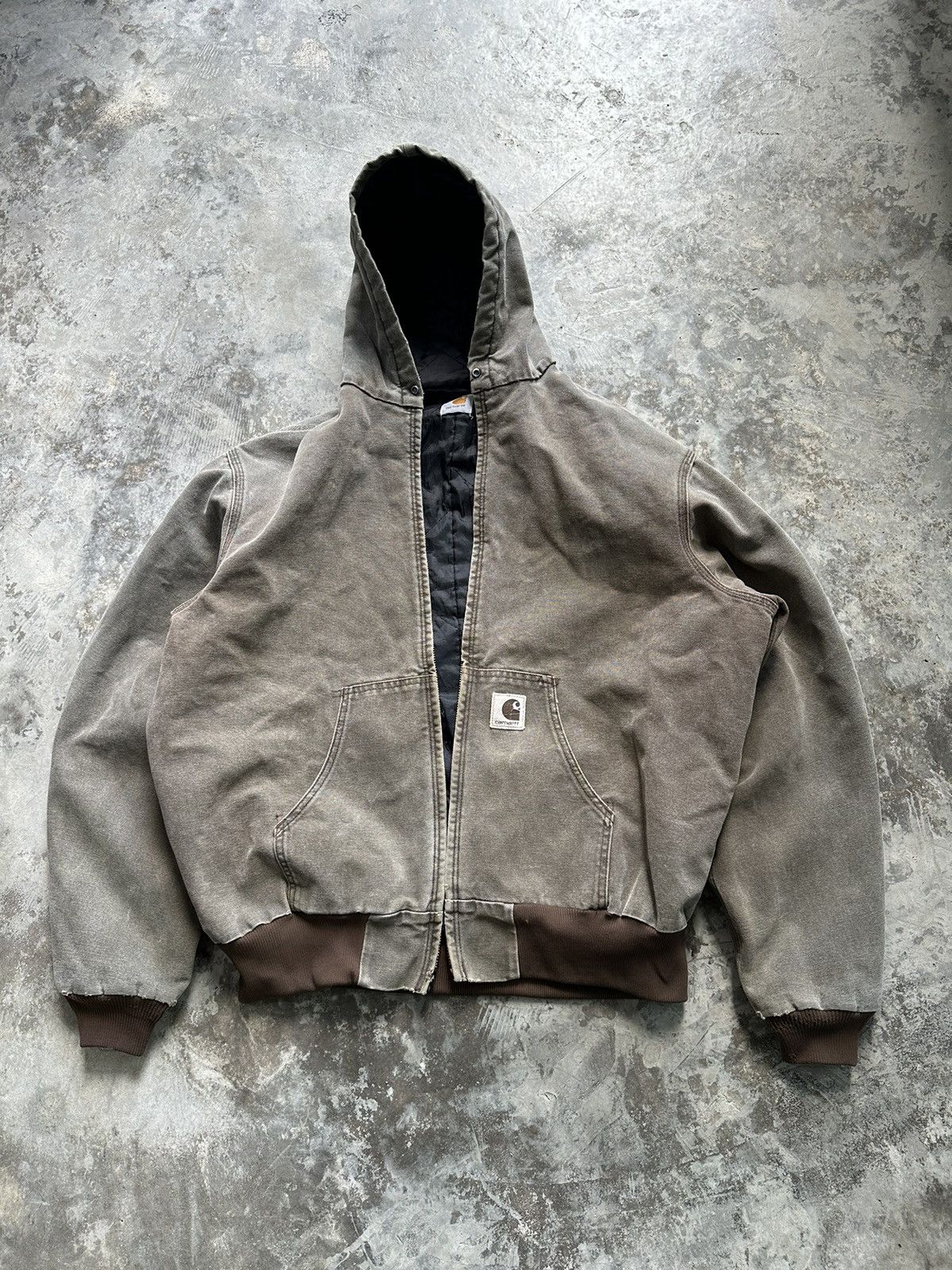 Carhartt Active Jacket Duck Full Zip Parka Made in USA Men's XXL cotton brown type Vintage Second Hand