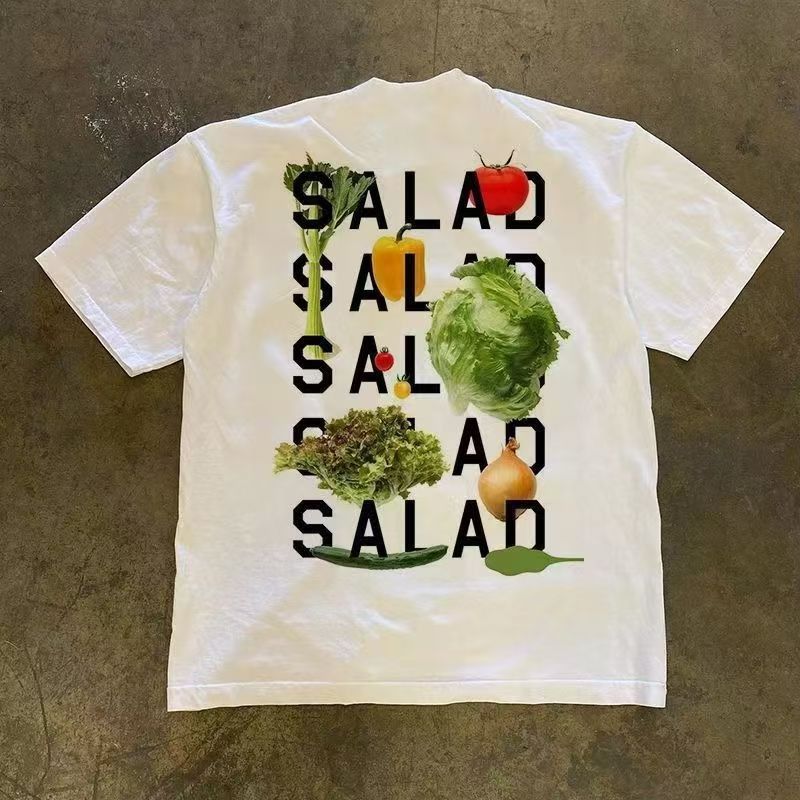 Japanese Brand × Vintage White street fashion washed vegetable print t-shirt Size US M / EU 48-50 / 2 - 1 Thumbnail