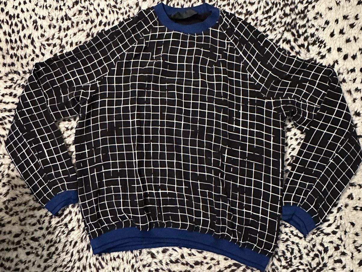 image of Haider Ackermann Black/white Silk Sweater, Men's (Size Medium)