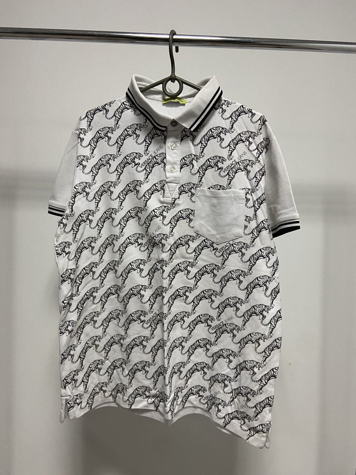 Versace jeans Vintage Polo monogram big logo tiger 🐯