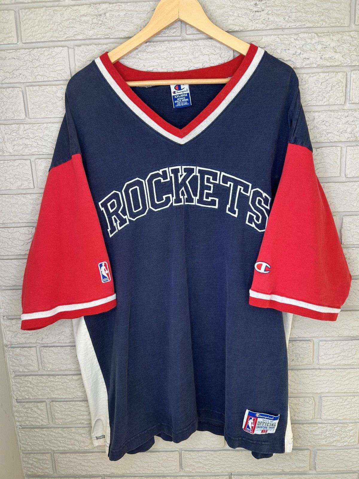 Champion Vintage 90s Champion Houston Rockets NBA Shooting Shirt Size US XXL / EU 58 / 5 - 1 Thumbnail