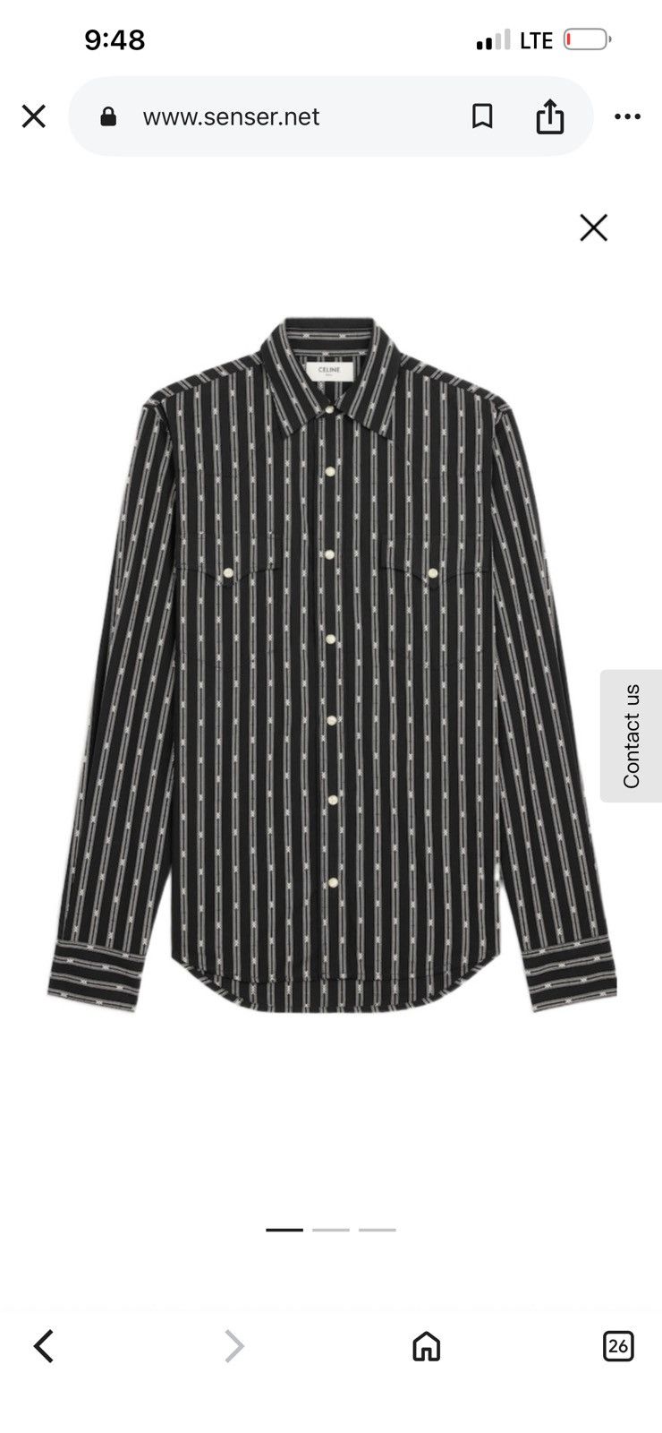 Celine western shirt in triomphe striped cotton Size US XS / EU 42 / 0 - 1 Thumbnail