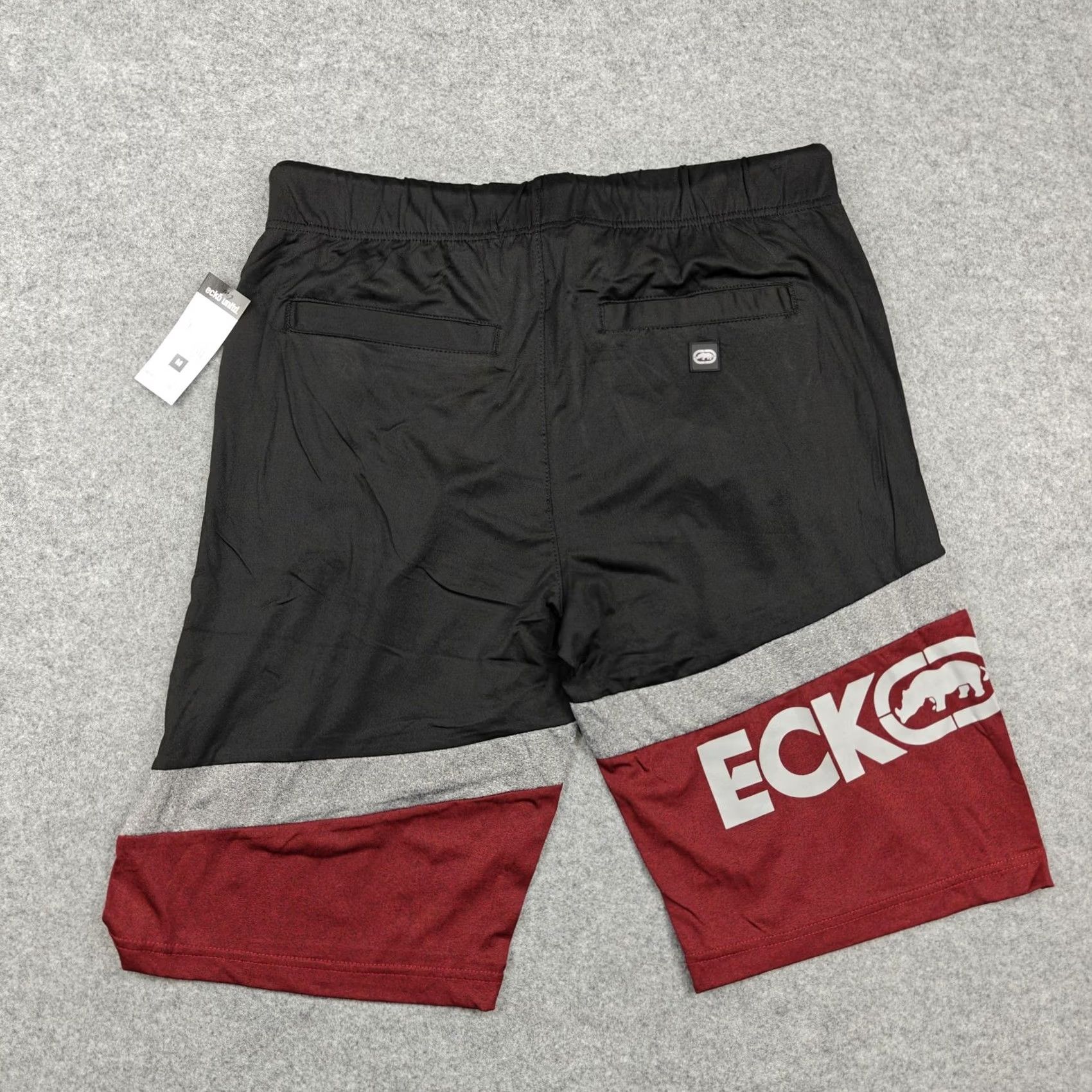 Ecko Unltd. Ecko Unltd Shorts Mens M Black Red Colorblock Drawstring Athletic Logo Gym Size US 31 - 5 Thumbnail