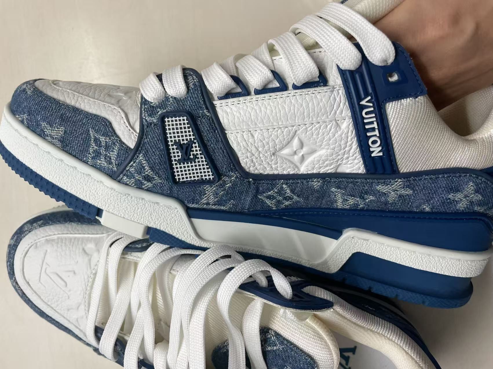 Louis Vuitton Louis Vuitton Denim Monogram Trainer Sneakers Size US 6.5 / IT 36.5 - 9 Thumbnail