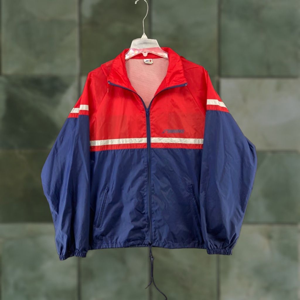 Brooks 90s Mens Large Brooks Windbreaker Jacket Red White Blue Size US L / EU 52-54 / 3 - 1 Thumbnail