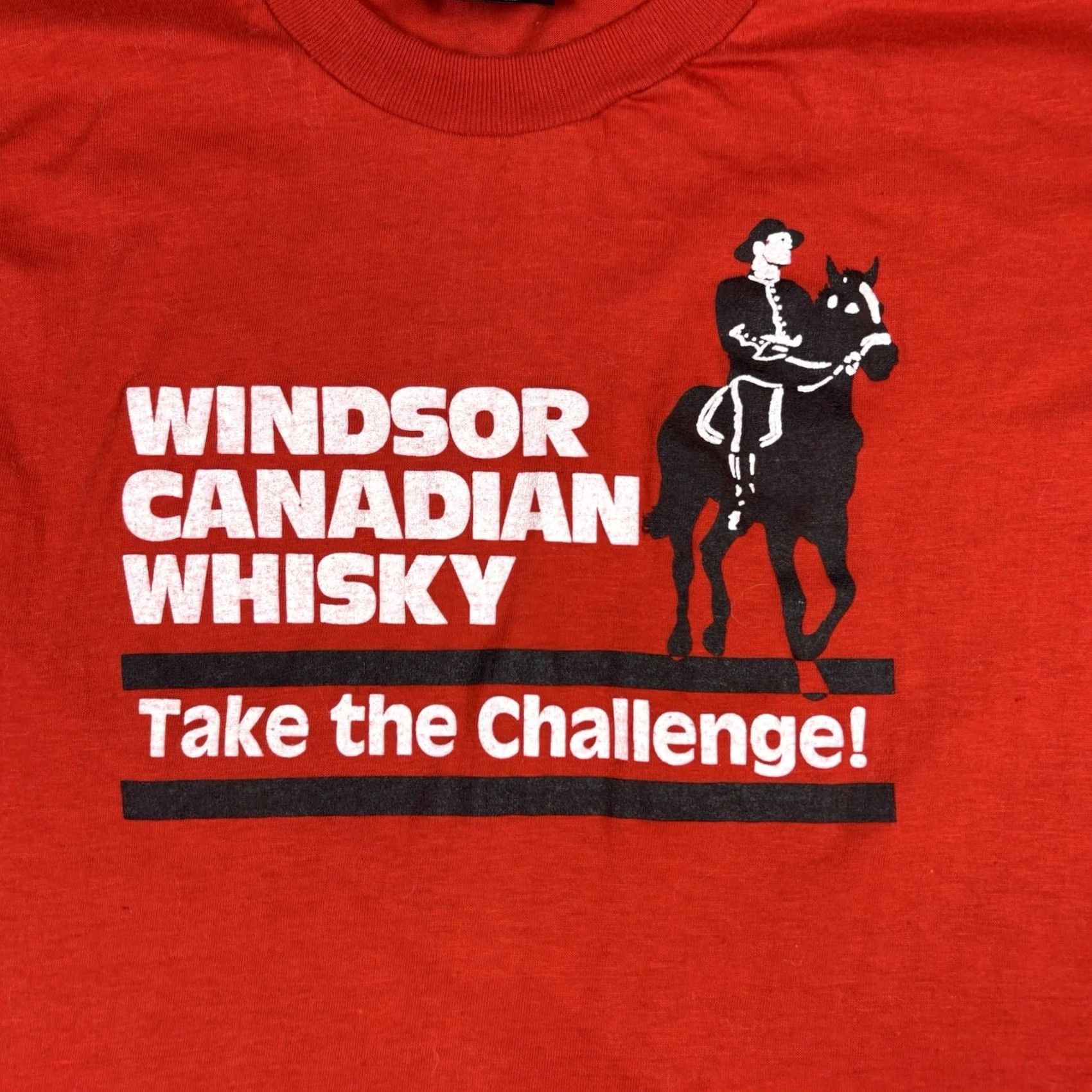 Vintage VINTAGE Windsor Canadian Whiskey T Shirt Promo Red Large 80s Short Sleeve Crew Neck Graphic Print Men Size US L / EU 52-54 / 3 - 6 Thumbnail