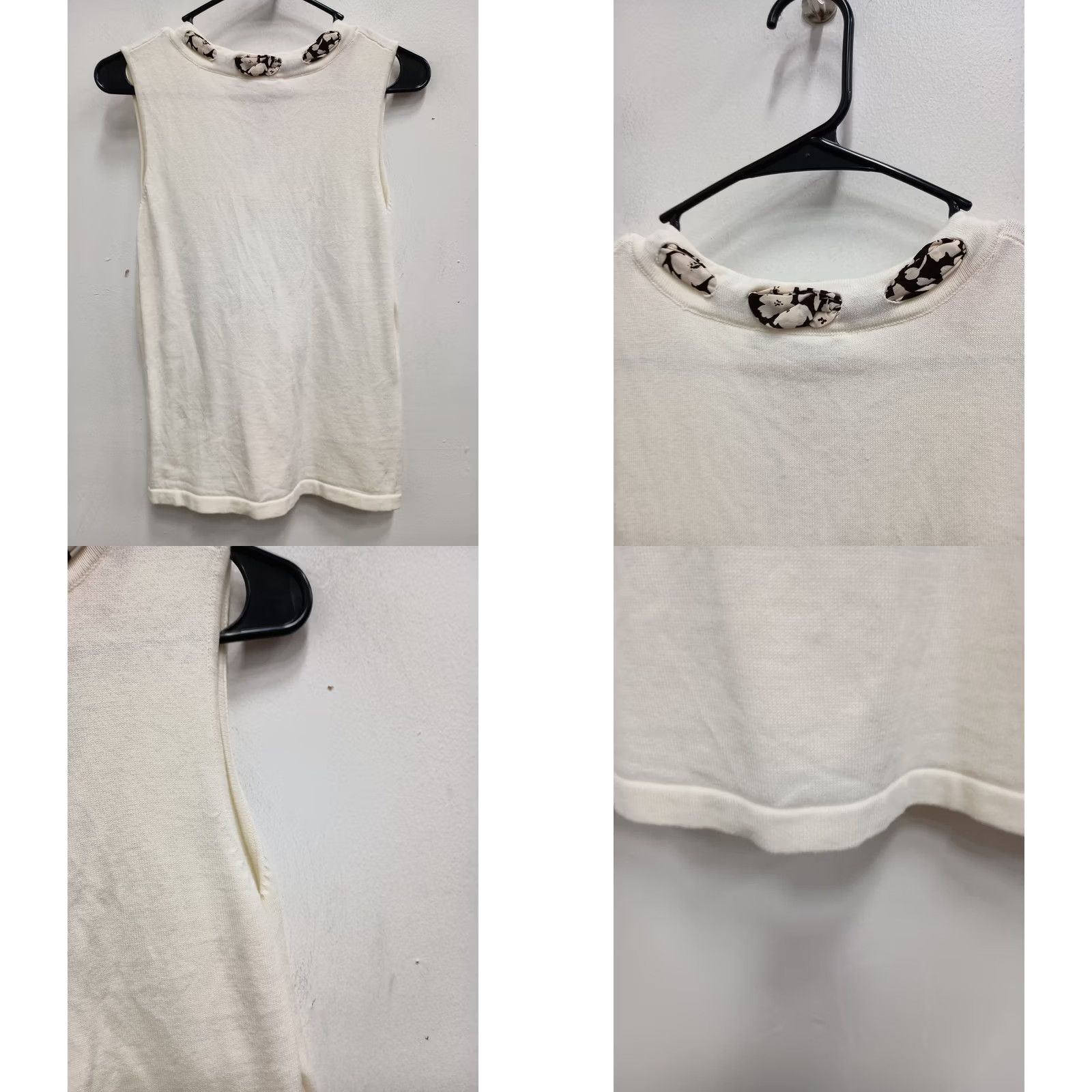 Ralph Lauren Lauren Ralph Lauren Womens Sweater Petite Cream Bow Tie Pullover Knit 100% Cotton Slim-Legend Old Money Preppy Casual Workwear Vintage - not Vintage Size M / US 6-8 / IT 42-44 - 8 Thumbnail