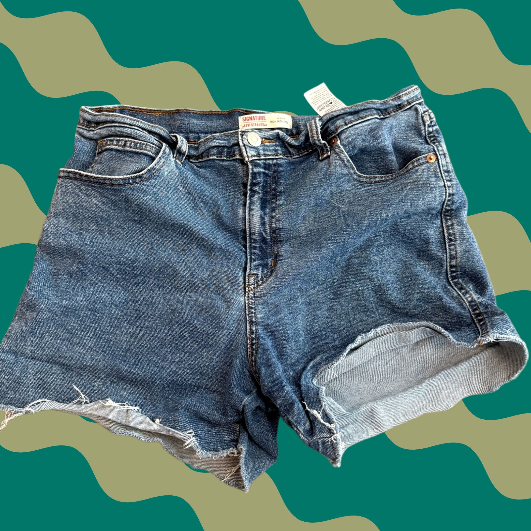 Levi's VINTAGE Levi's Signature Dark Wash High Rise Mini Denim Jean Shorts 31 Women Shorts Regular 31 Blue 90s 00s Size 24" / US 00 / IT 34 - 1 Thumbnail