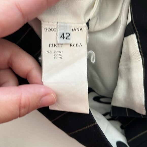 Dolce & Gabbana × Vintage Dolce and Gabbana Pinstriped Cotton Wide Lapel Tailored Blaz Size M / US 6-8 / IT 42-44 - 3 Thumbnail
