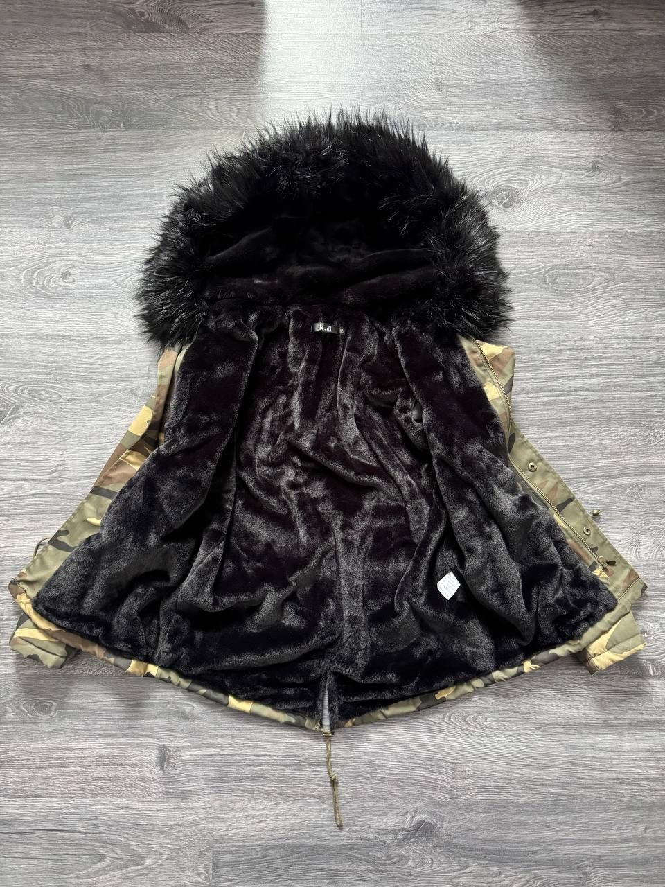 Japanese Brand Y2K Faux Fur Camo Parka Jacket Japan Style Size S / US 4 / IT 40 - 9 Thumbnail