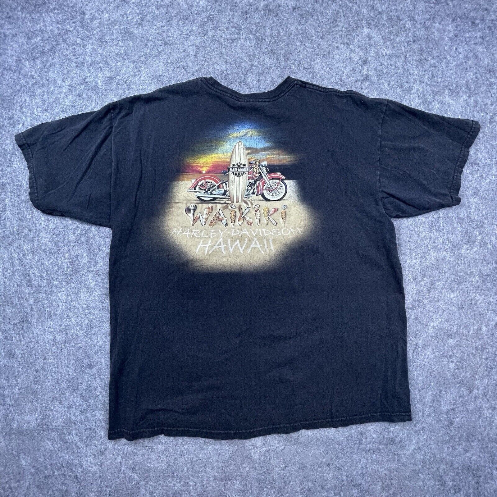 Harley Davidson Harley Davidson Shirt XL Black Surfboard Waikiki Hawaii Size US XL / EU 56 / 4 - 1 Thumbnail