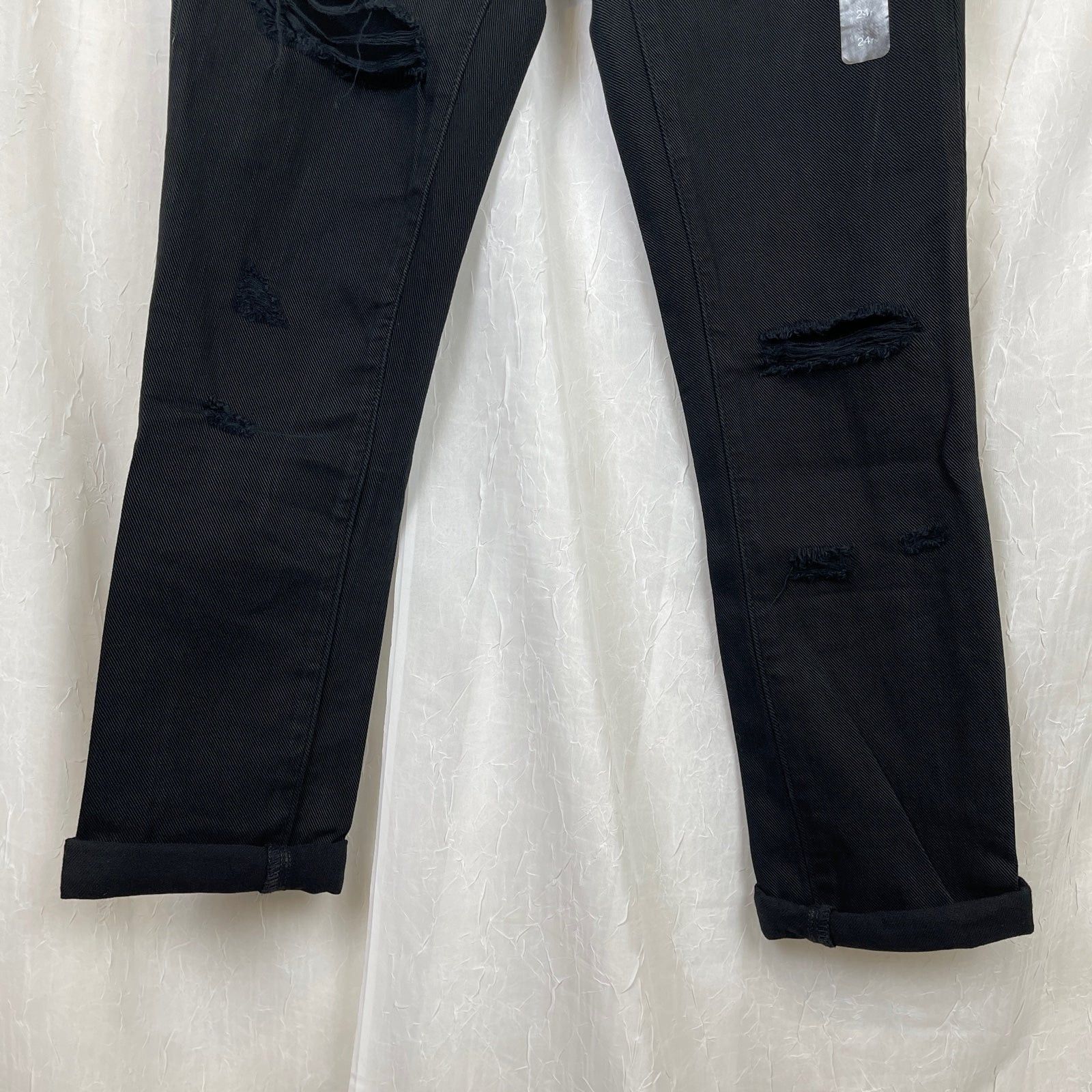 Gap Gap 1969 Black Ripped Girlfriend Denim Jeans Size 24r NWT Size 24" / US 00 / IT 34 - 5 Thumbnail