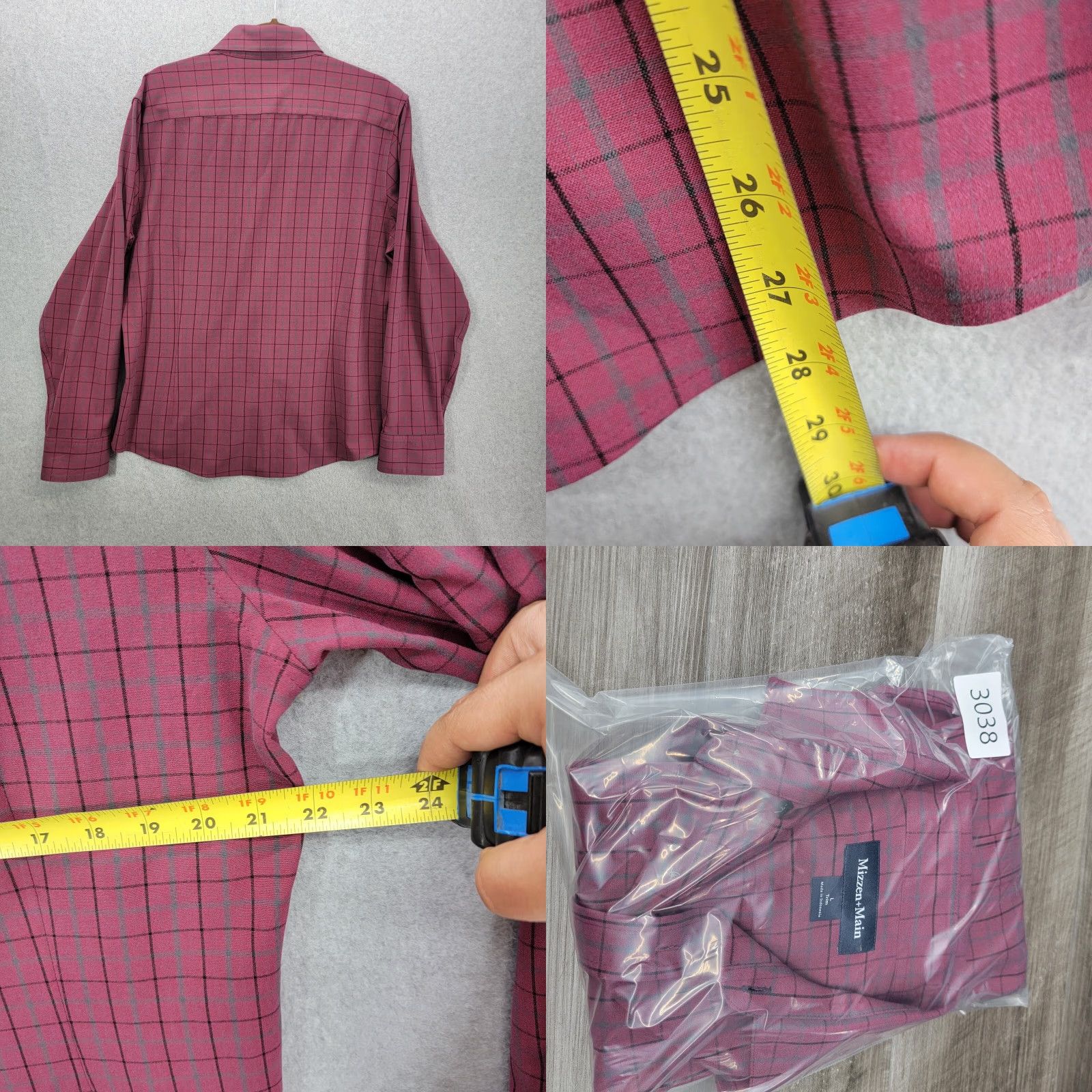 Mizzen+Main Mizzen Main Shirt Mens L red Button Up Flannel Casual Preppy Size US L / EU 52-54 / 3 - 8 Thumbnail