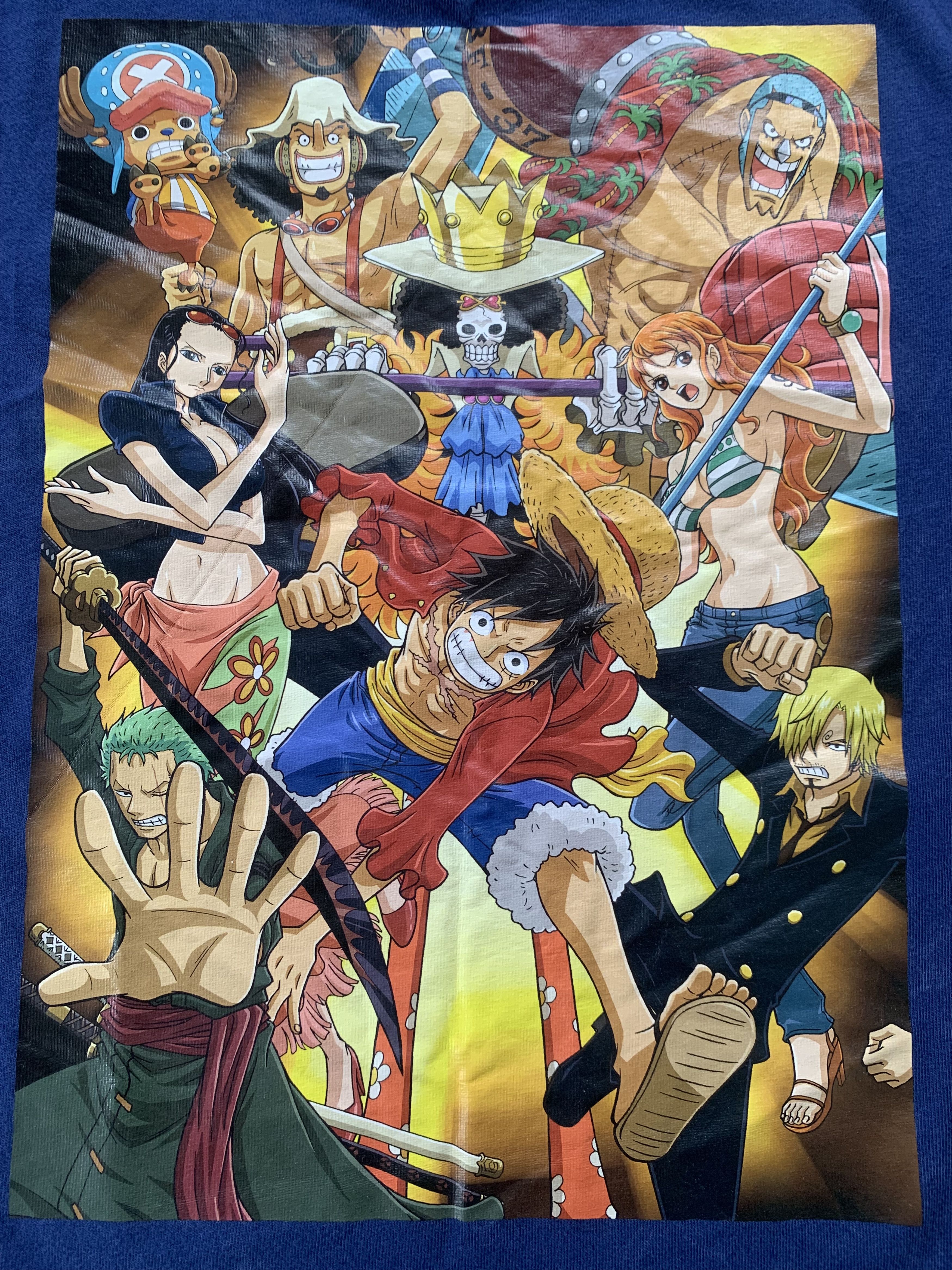 Primark One Piece Anime Crew Neck Blue Printed T Shirt Size US XS / EU 42 / 0 - 6 Thumbnail