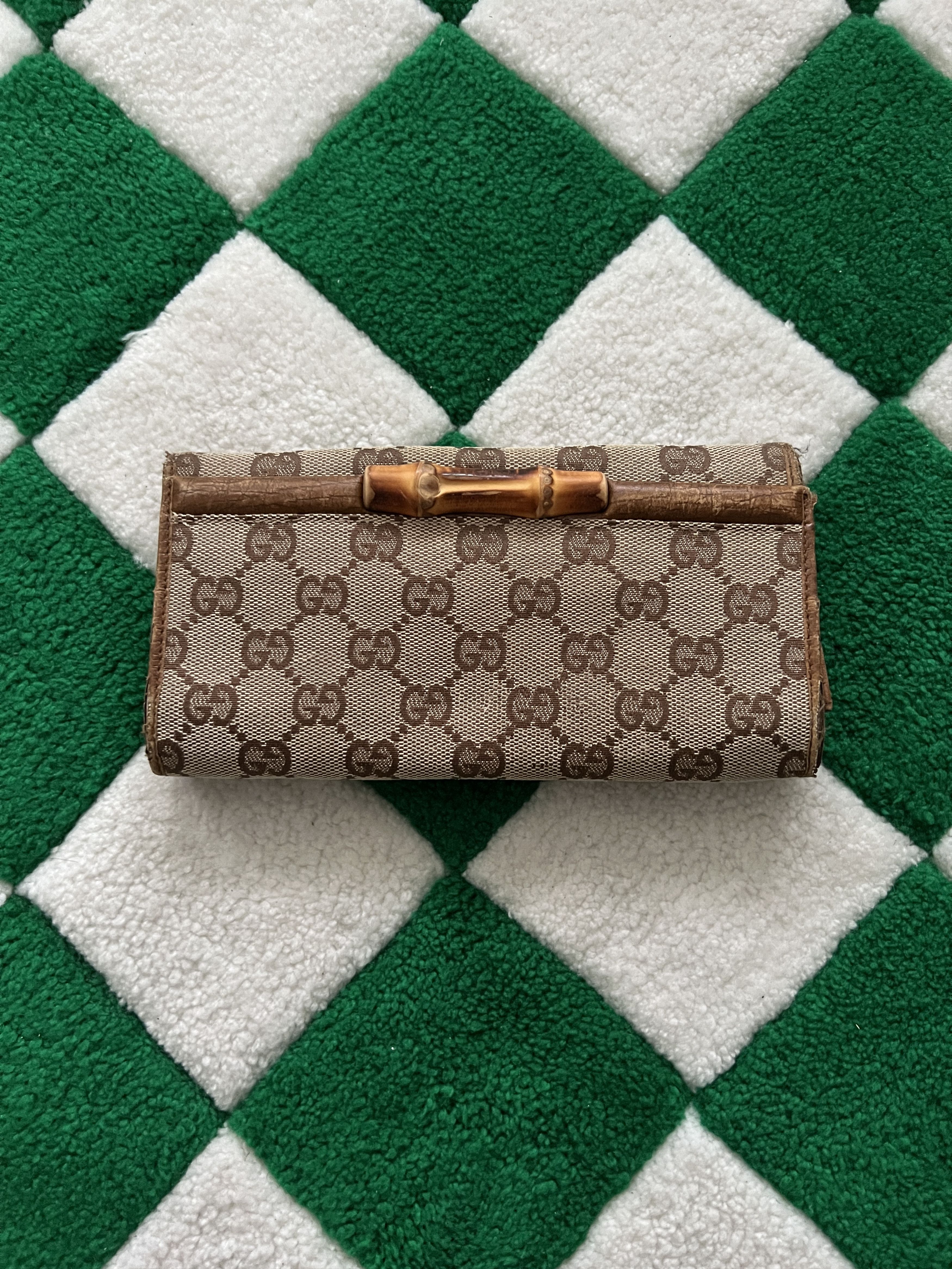 Gucci Vintage Gucci Bamboo Monogram Wallet | Grailed