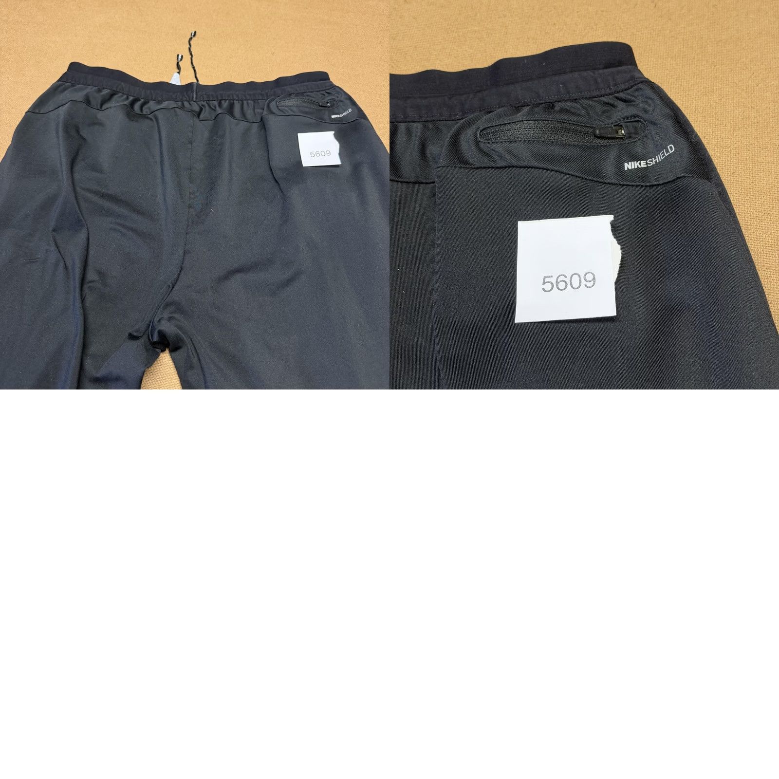 Nike Nike Shield Track Pants Mens Large Black Elastic Waist Reflective Zip Pockets Size US 33 - 11 Thumbnail