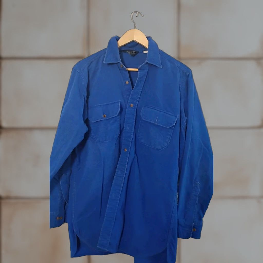 Lands' End VINTAGE Lands' End Button-Down Shirt Collared Long Sleeve Blue Cotton Mens M Size US M / EU 48-50 / 2 - 1 Thumbnail