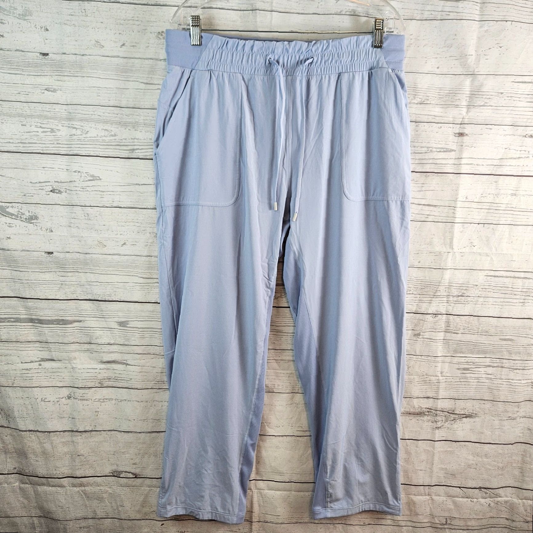 Lululemon Lululemon Womens Beyond The Studio Crop Pants Sz 12 Blue High Rise Drawstring Cropped Activewear Pants Women 12 Blue Athleisure Size 34" / US 12 / IT 48 - 2 Thumbnail