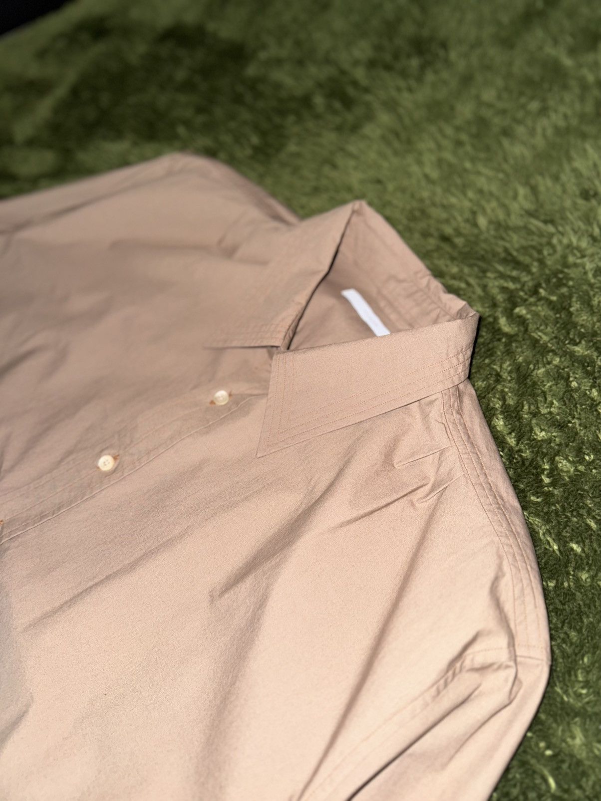 Japanese Brand [L] SHIRTER Stitch Detail Loose-Fit Shirt – Beige Size US L / EU 52-54 / 3 - 2 Thumbnail