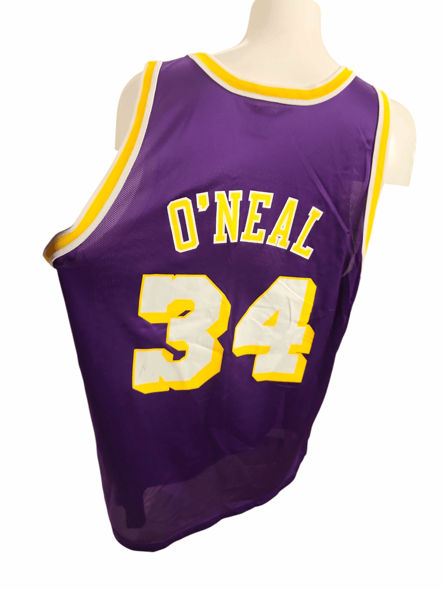 Champion × NBA × Vintage NBA LOS ANGELES LAKERS BASKETBALL SHIRT JERSEY CHAMPION #34 Size US L / EU 52-54 / 3 - 6 Thumbnail