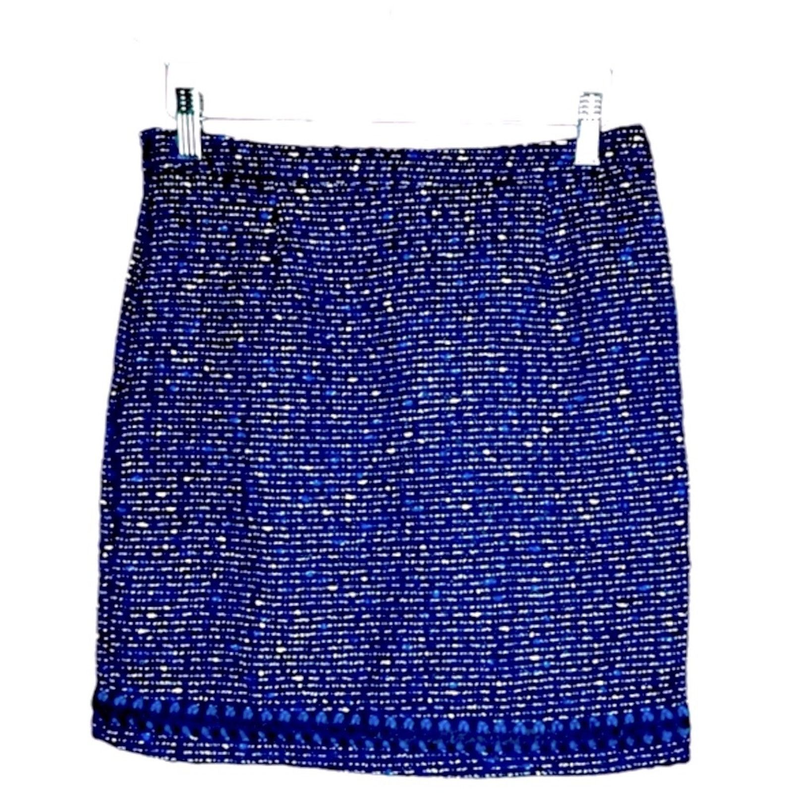 Love Moschino Love Moschino Wool Mohair Tweed Mini Skirt Blue Size 2/28 Size 28" / US 6 / IT 42 - 3 Thumbnail