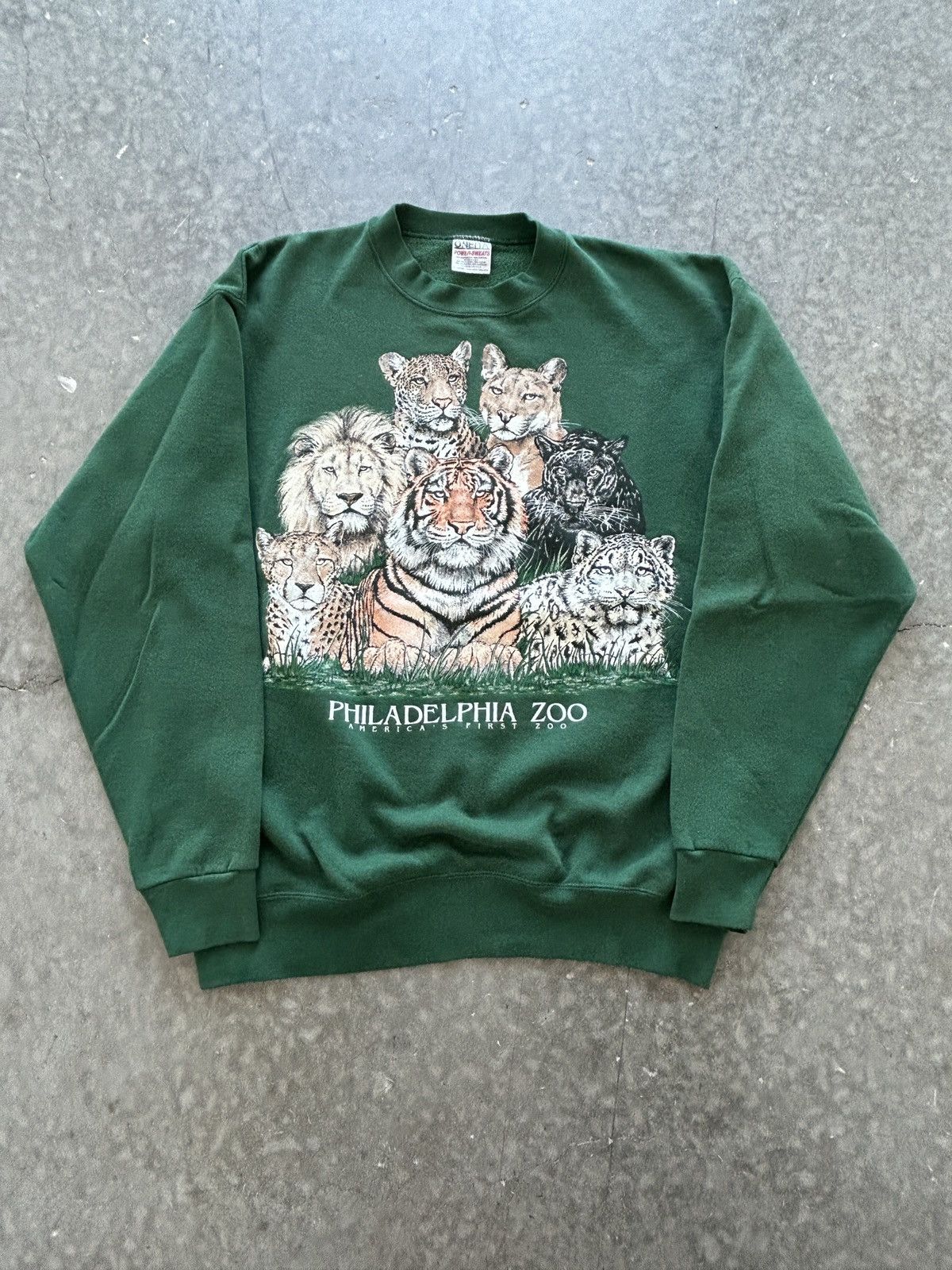 Vintage Vintage 90s Philadelphia Zoo Graphic Sweatshirt Size US XL / EU 56 / 4 - 1 Thumbnail