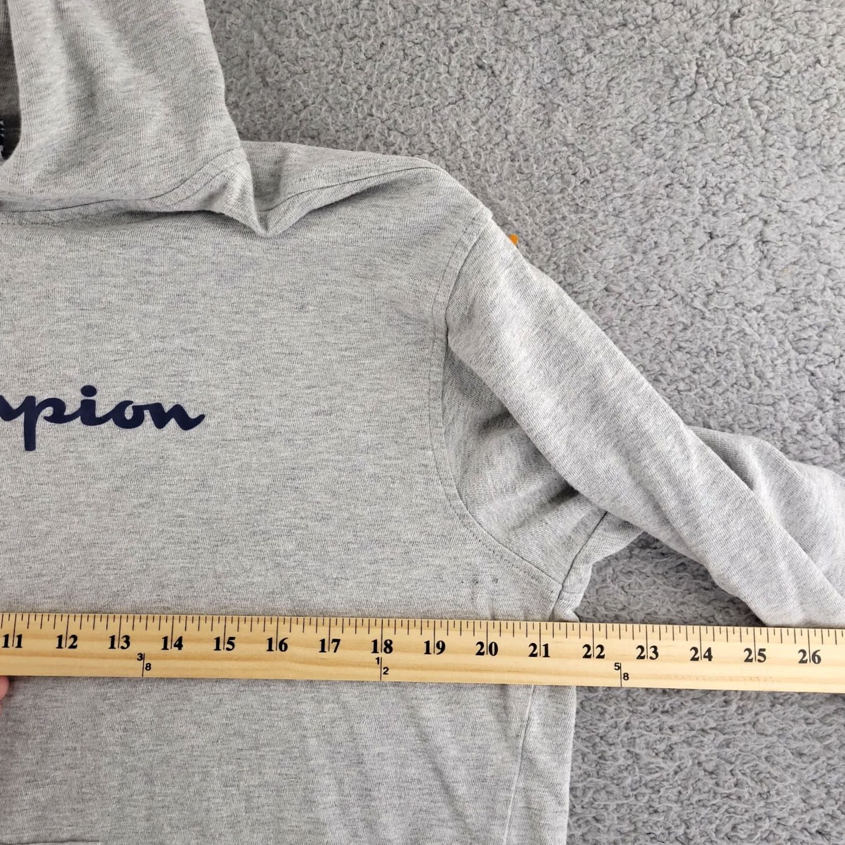 Champion Champion Hoodie Womens Large Gray Sweatshirt Spellout Logo Relaxed Fit Size L / US 10 / IT 46 - 5 Thumbnail