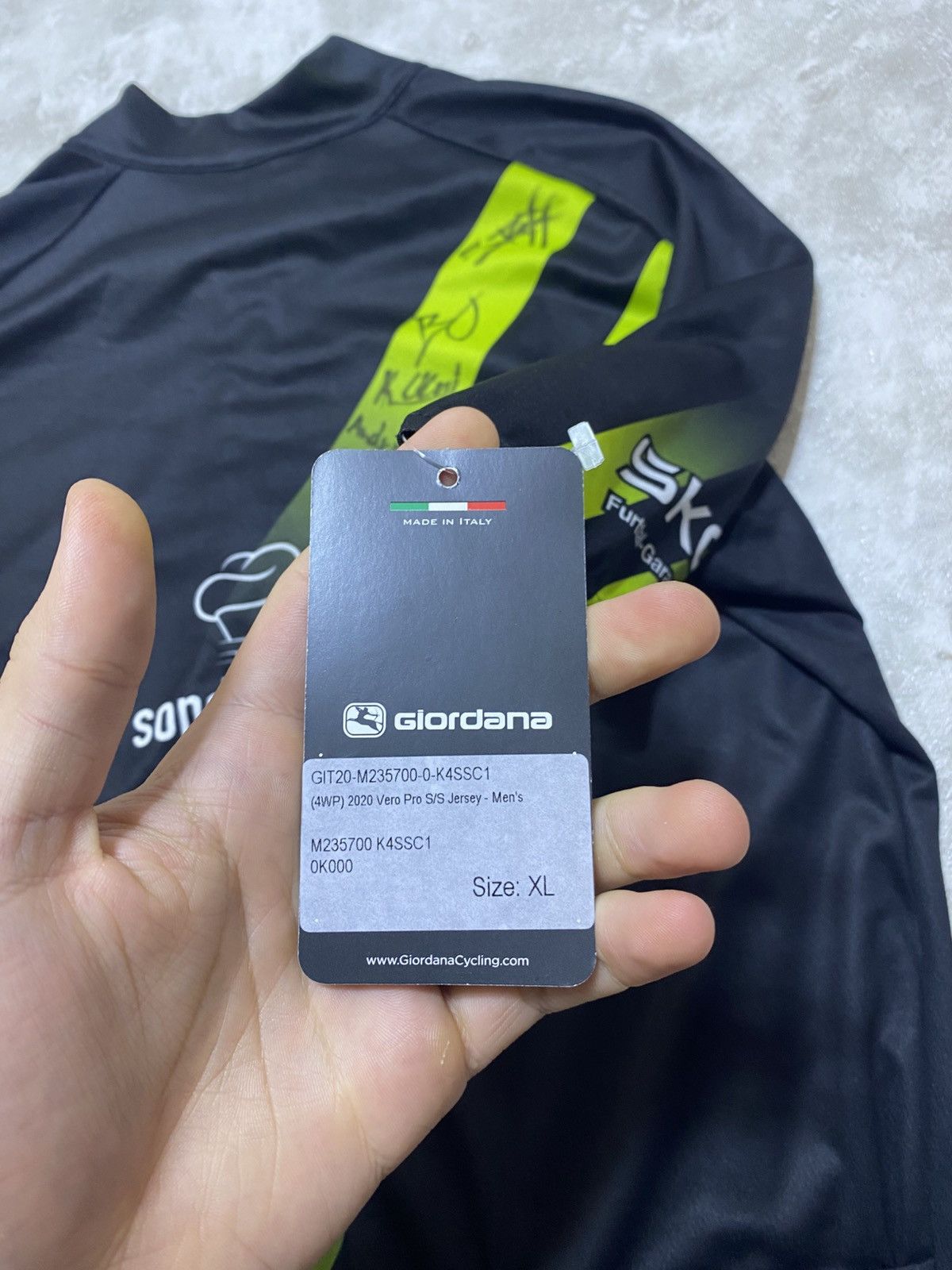 Other Giordana Cycling Jersey Short Sleeve Black Neon Yellow Size US XL / EU 56 / 4 - 10 Thumbnail