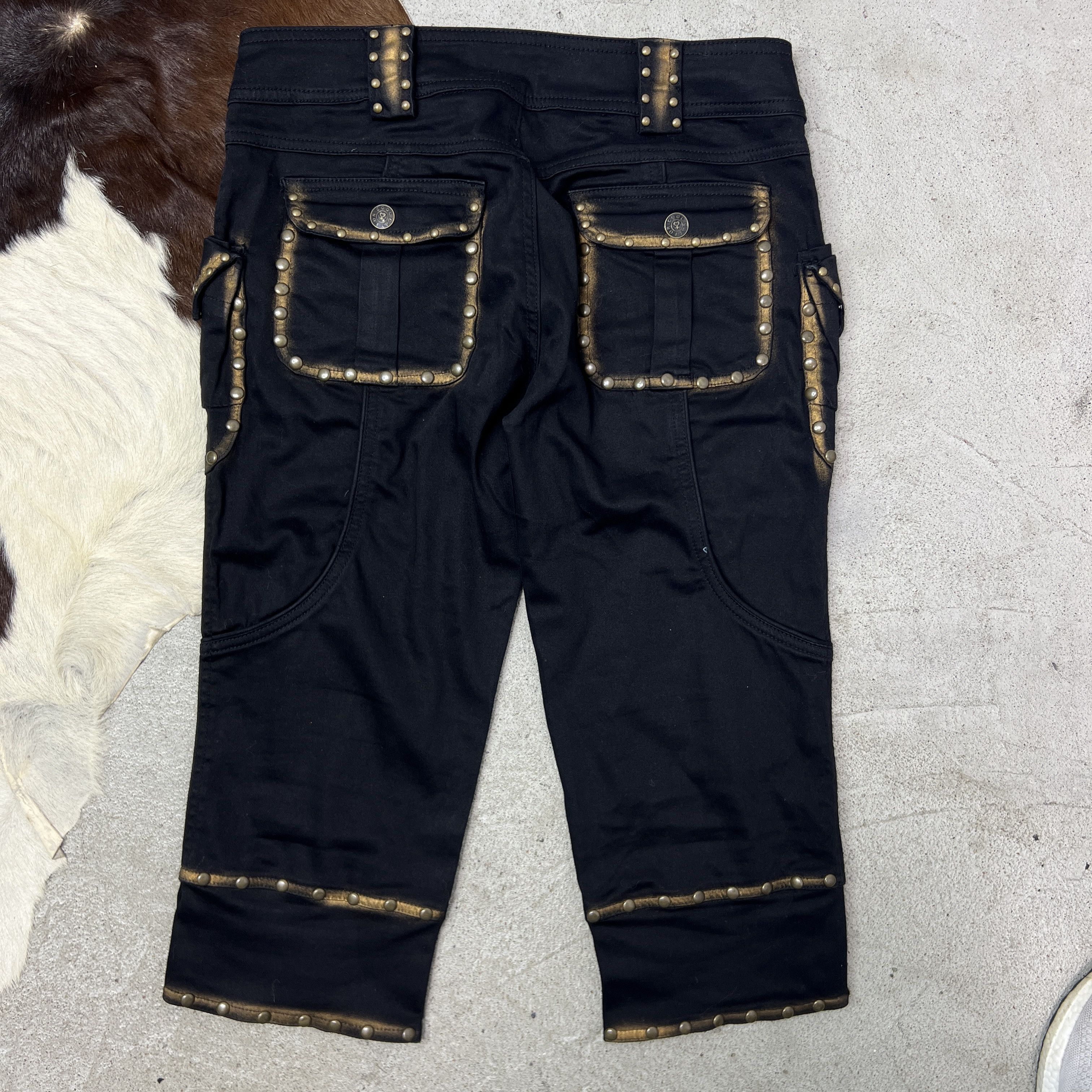 Vintage Vintage Streetwar Studded Capri Pants Y2K Size 26" / US 2 / IT 38 - 4 Thumbnail
