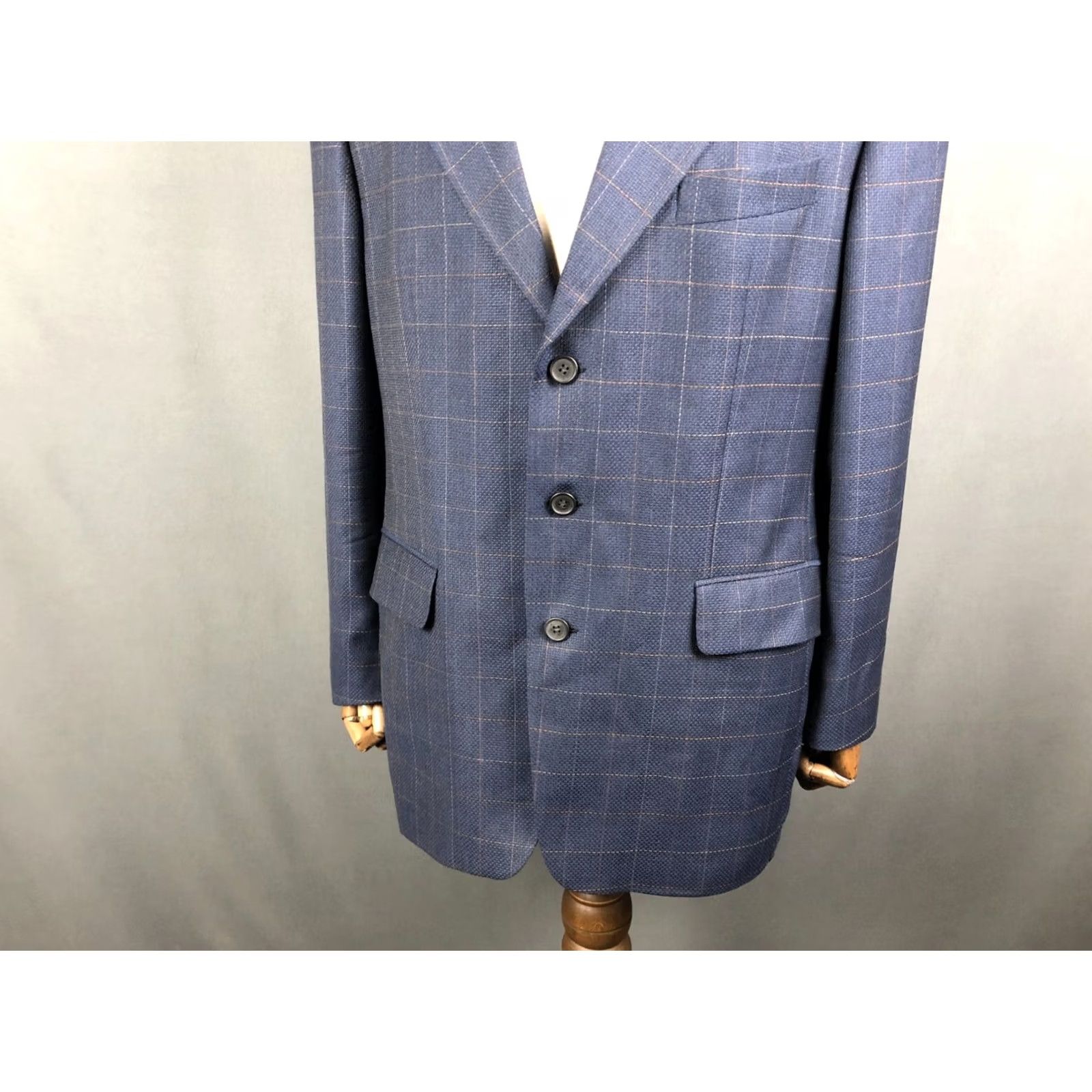Ermenegildo Zegna Ermenegildo Zegna Blazer Wool Blue Men Size 52 Check Blazer Mens Regular 52 Blue Wool Check Button 3 Button Cuffs Lined Pockets Vintage: No Size 52R - 6 Thumbnail