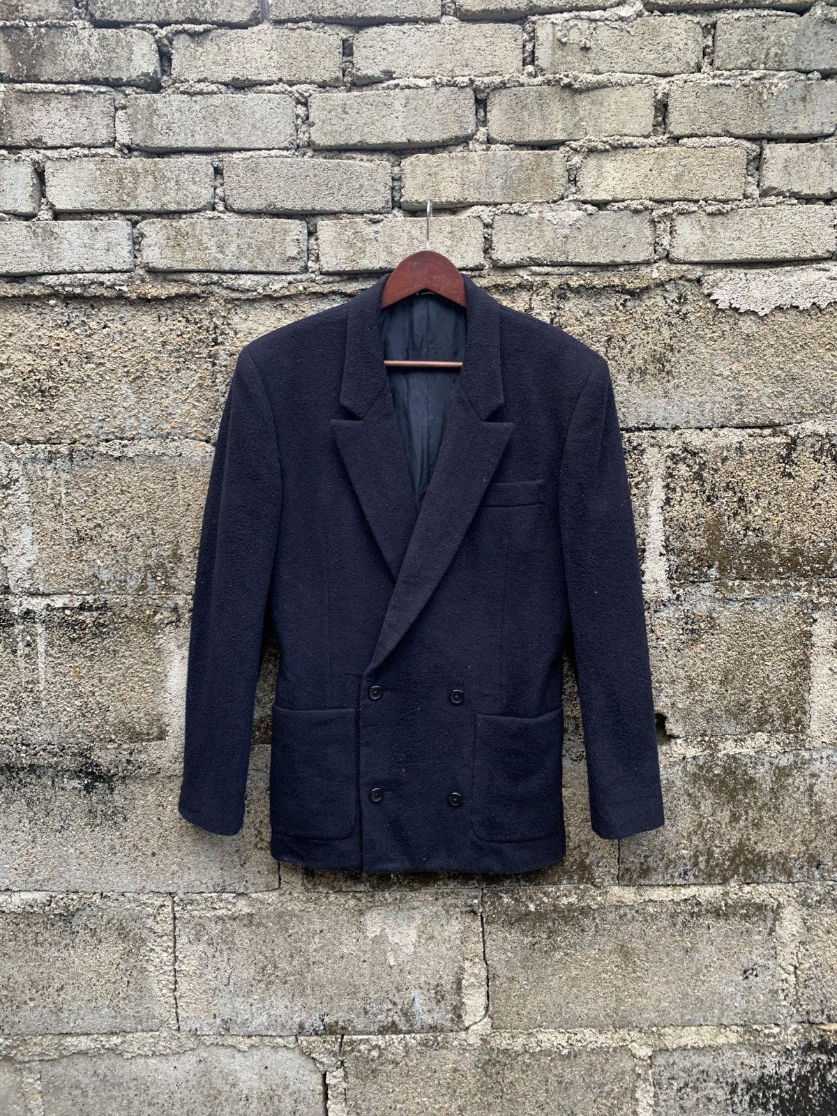 image of Y’S Yohji Yamamoto Wool Coat For Women in Black (Size Small)