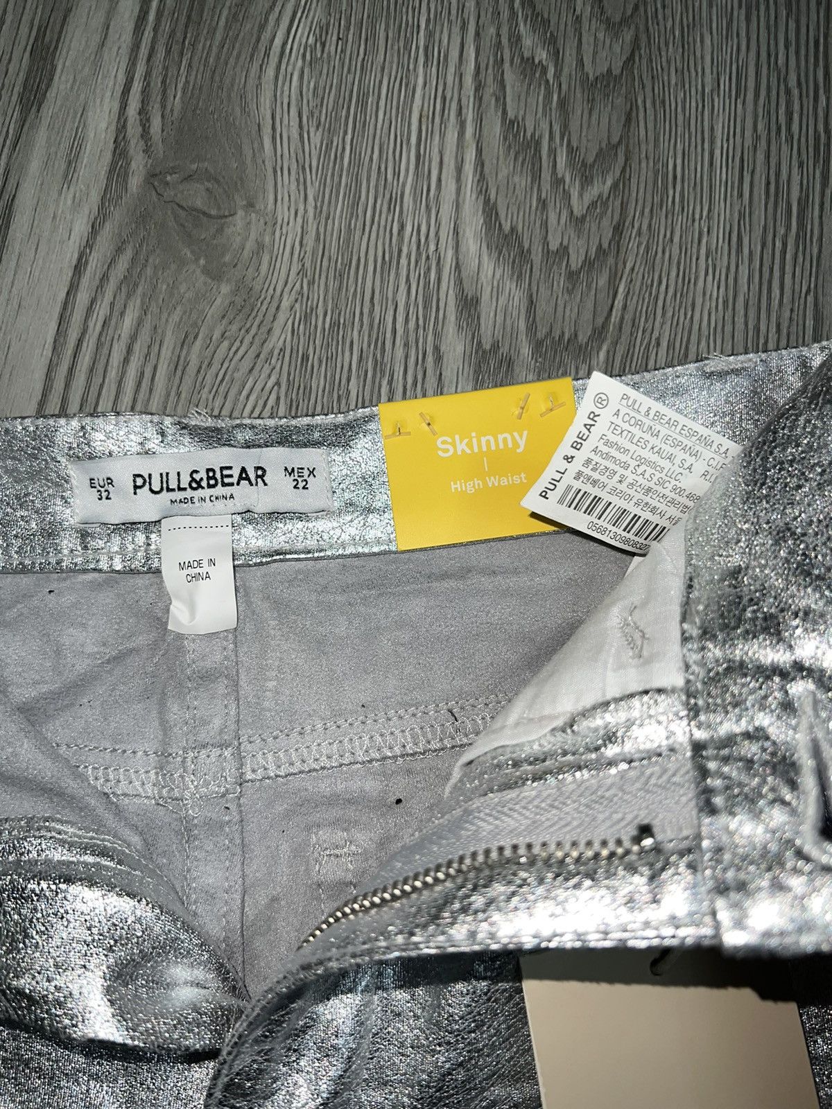 Designer Y2k pull&bear silver skinny pants 🪩💗 Size 24" / US 00 / IT 34 - 4 Thumbnail