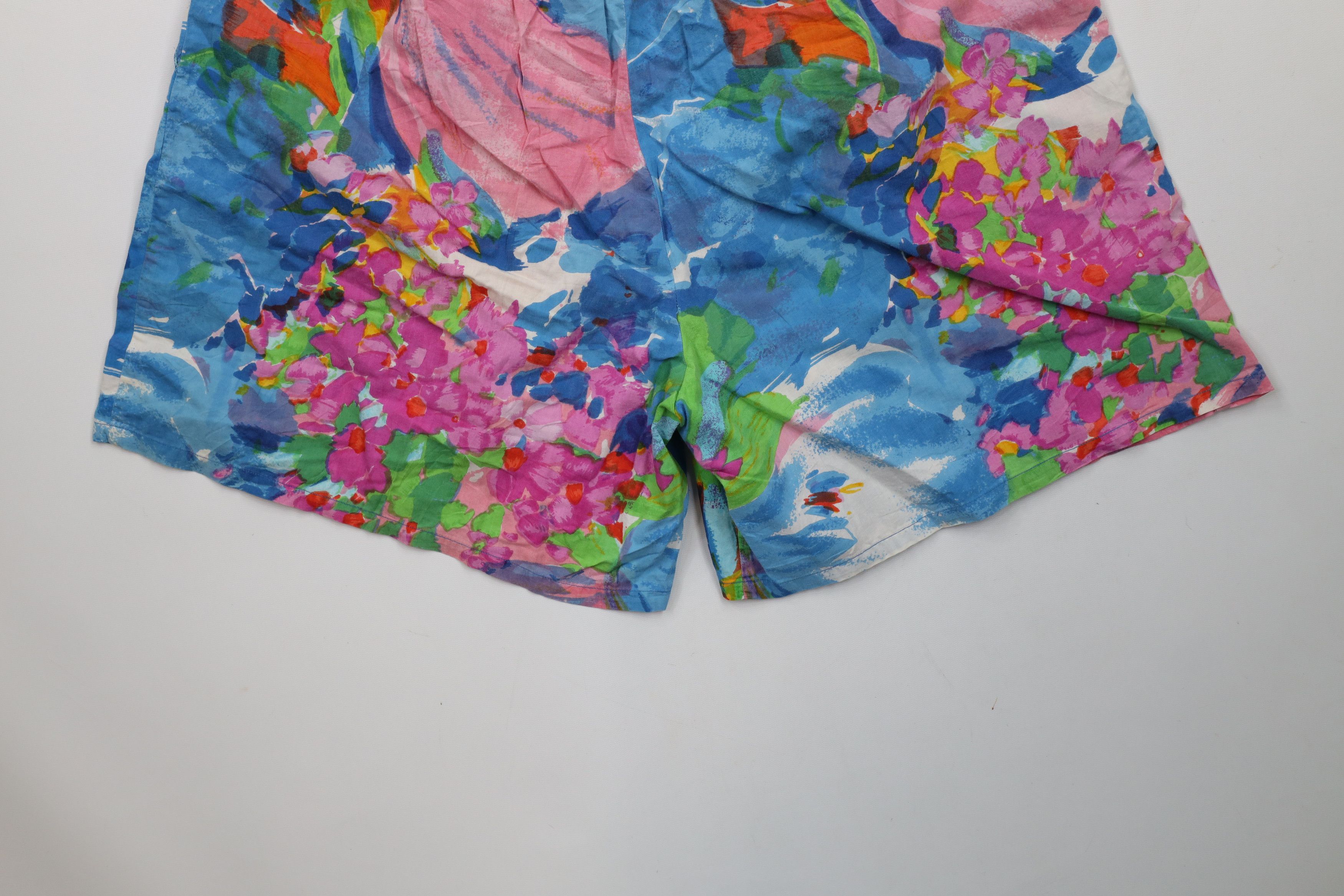 Vintage Vintage 90s Streetwear Abstract Flower Rainbow Shorts Cotton Size 36" / US 14 / IT 50 - 11 Thumbnail