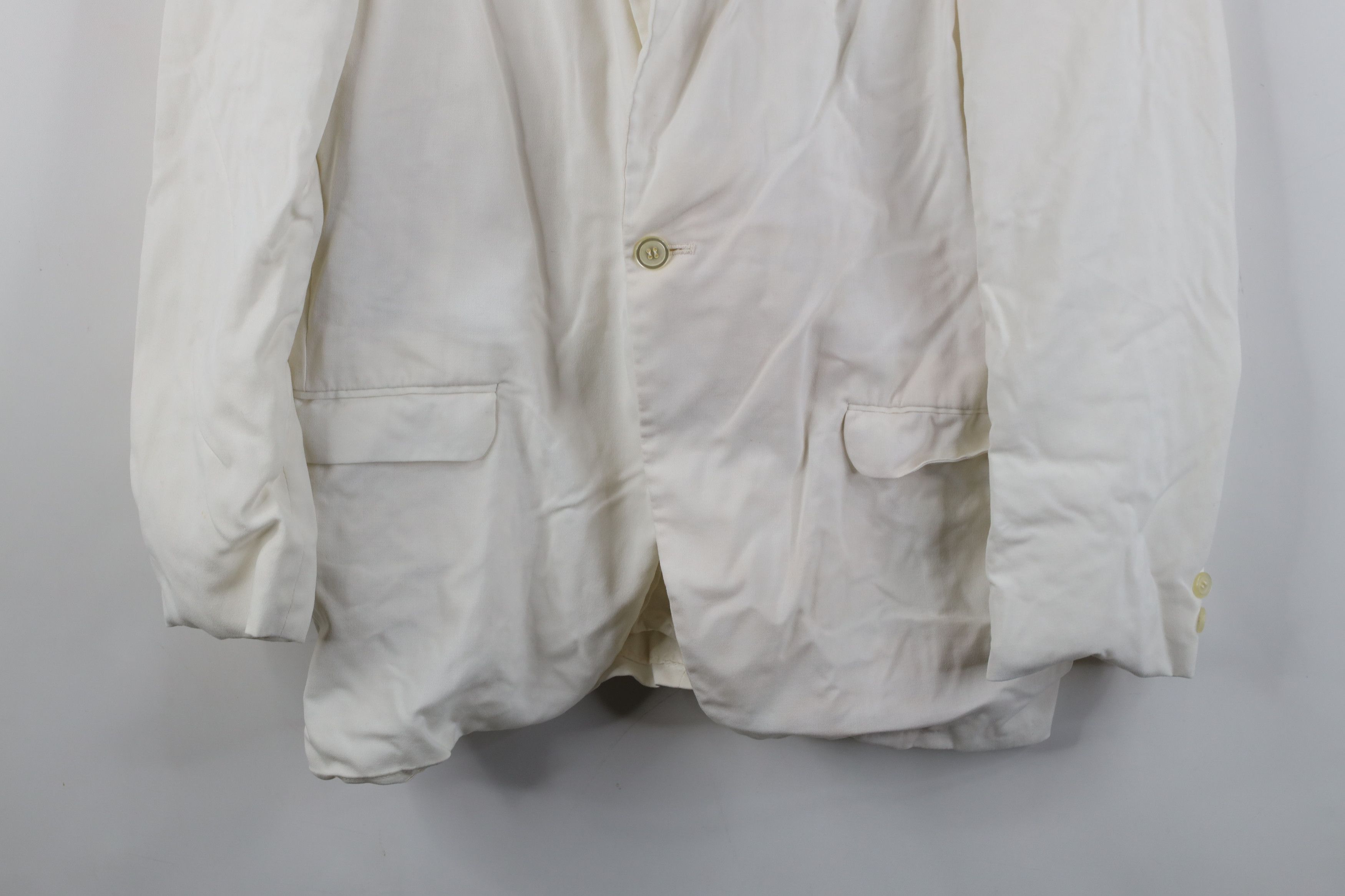 Vintage Vintage 50s Rockabilly Gabardine Prom Suit Jacket White USA Size US L / EU 52-54 / 3 - 3 Thumbnail
