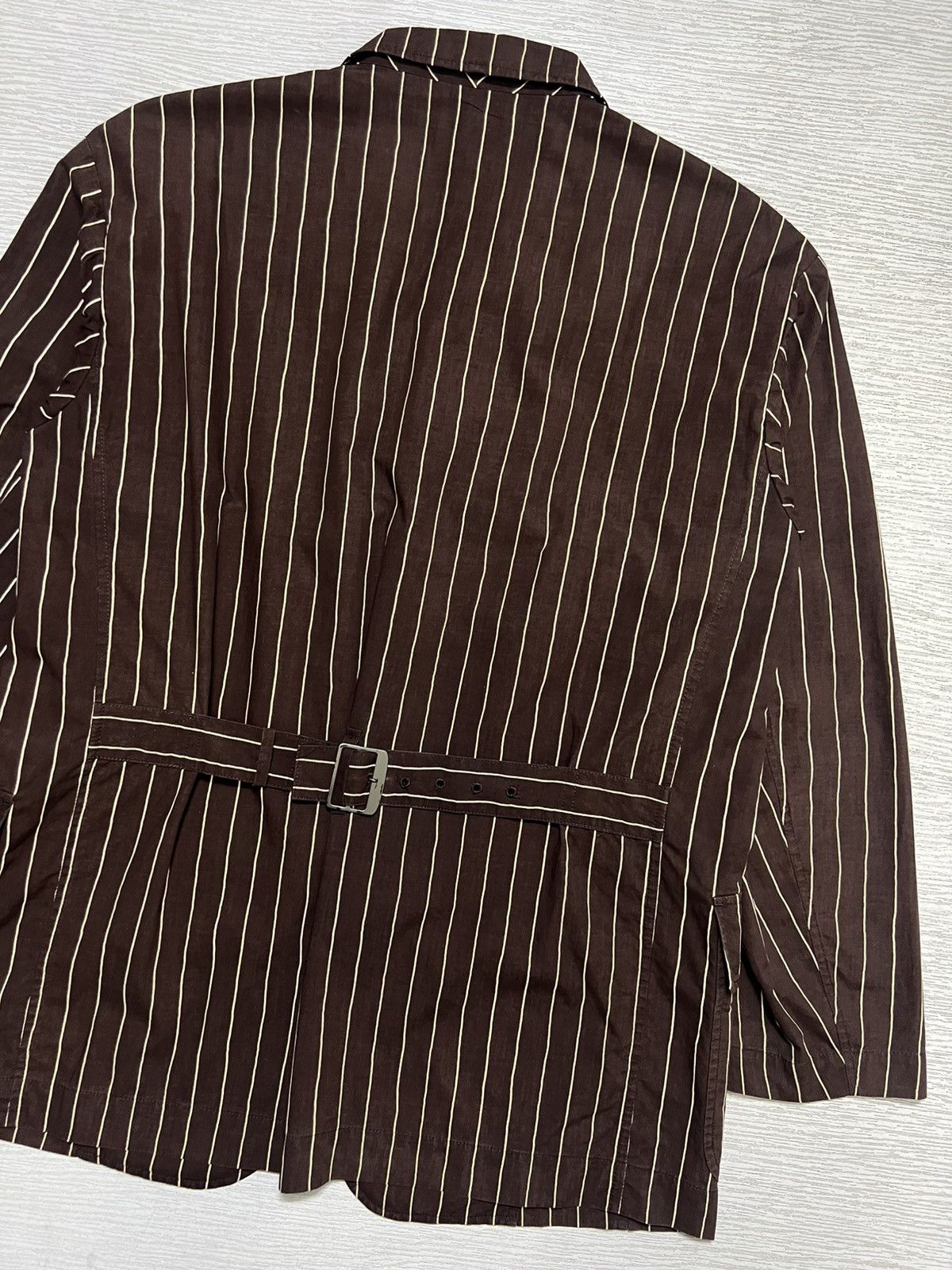 Issey Miyake Issey Miyake Men - Cinch Back Stripe Blazer Size US M / EU 48-50 / 2 - 10 Thumbnail
