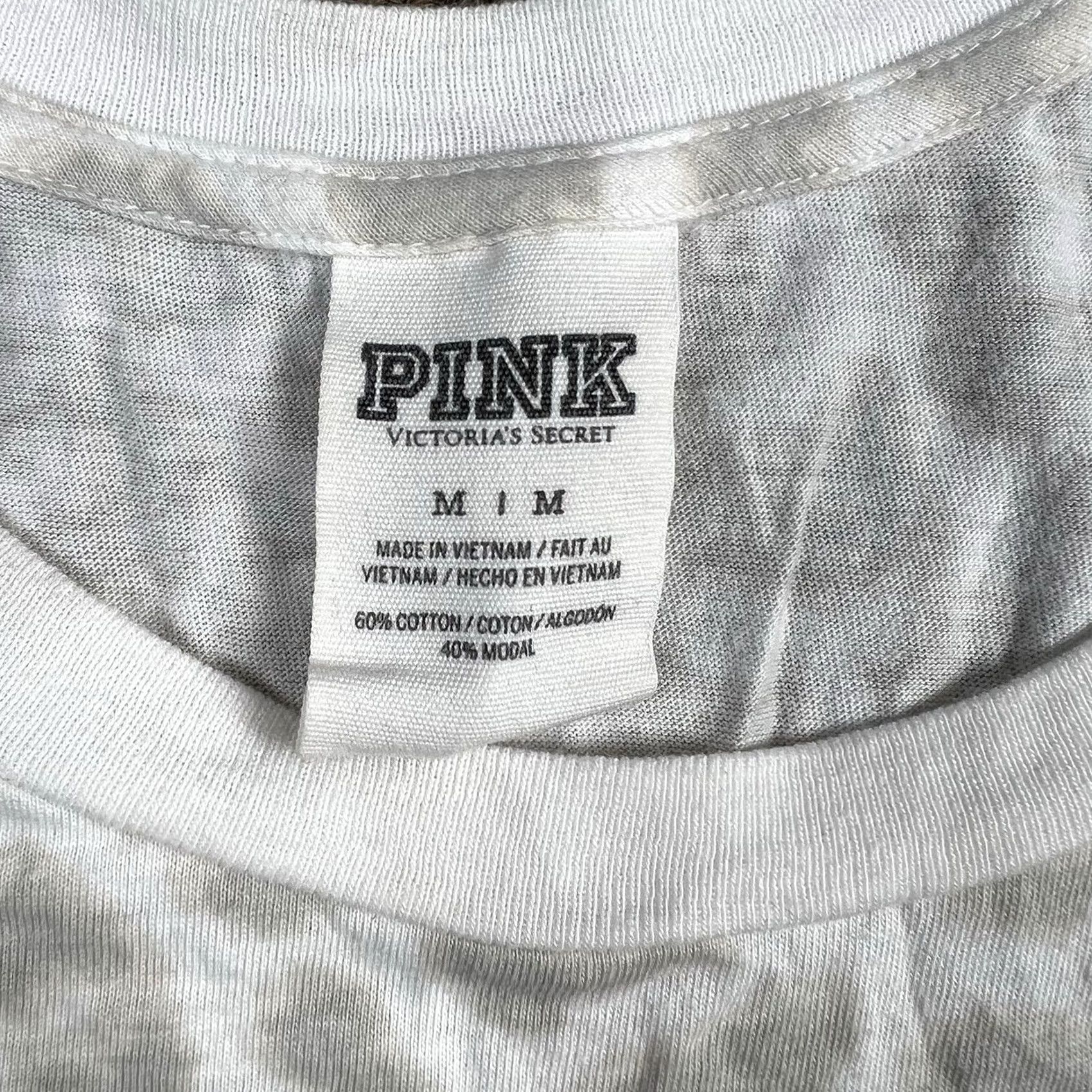 Victoria's Secret Victoria's Secret PINK Womens Medium Gray Animal Print Athletic Tank Top Shirt Size M / US 6-8 / IT 42-44 - 2 Thumbnail