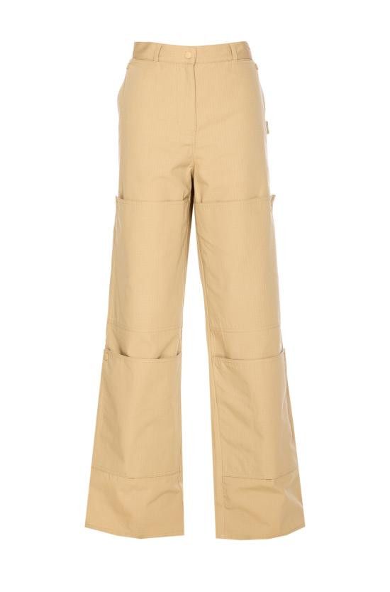 パンツ KENZO Woman Pants Beige FF52PA1009DL 11 Kenzo cotton trousers women's beige color FF52PA1009DL.11 at