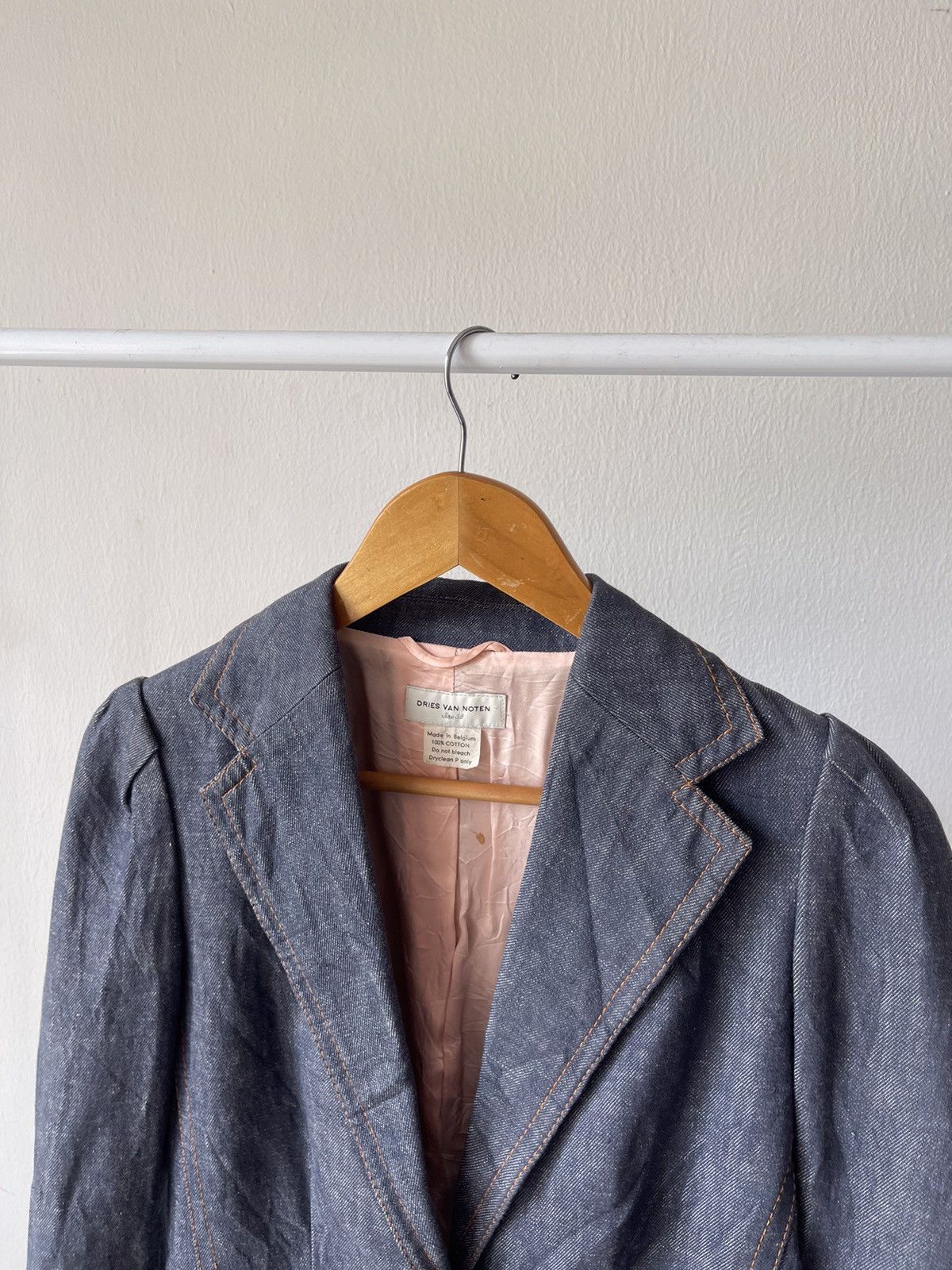 Dries Van Noten Dries Van Noten Denim One Button Blazer Size S / US 4 / IT 40 - 4 Thumbnail